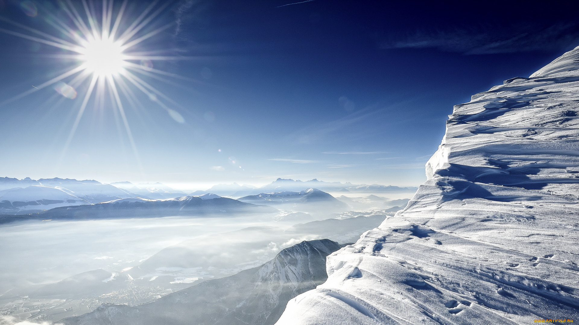 природа, горы, снег