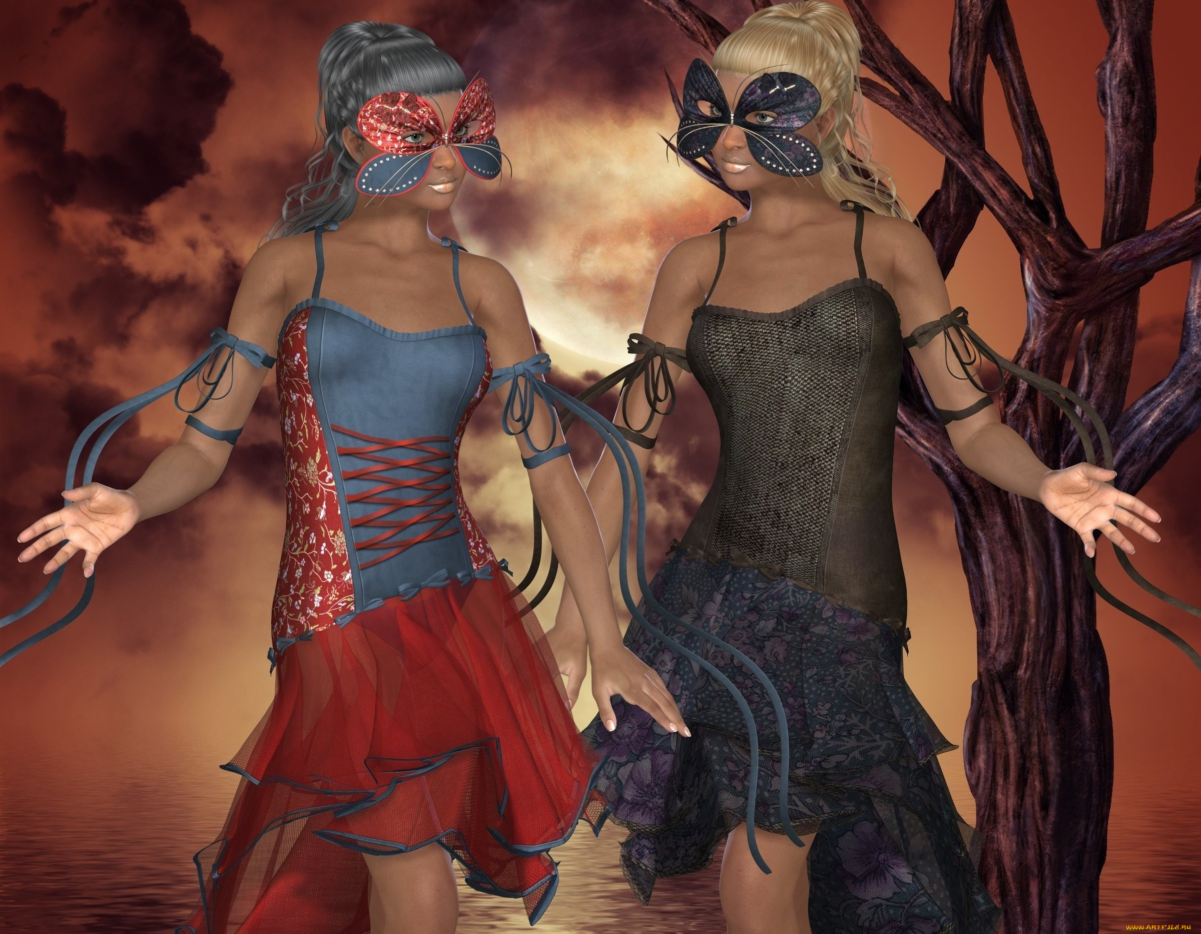 3д, графика, люди, , people, фон, взгляд, девушки