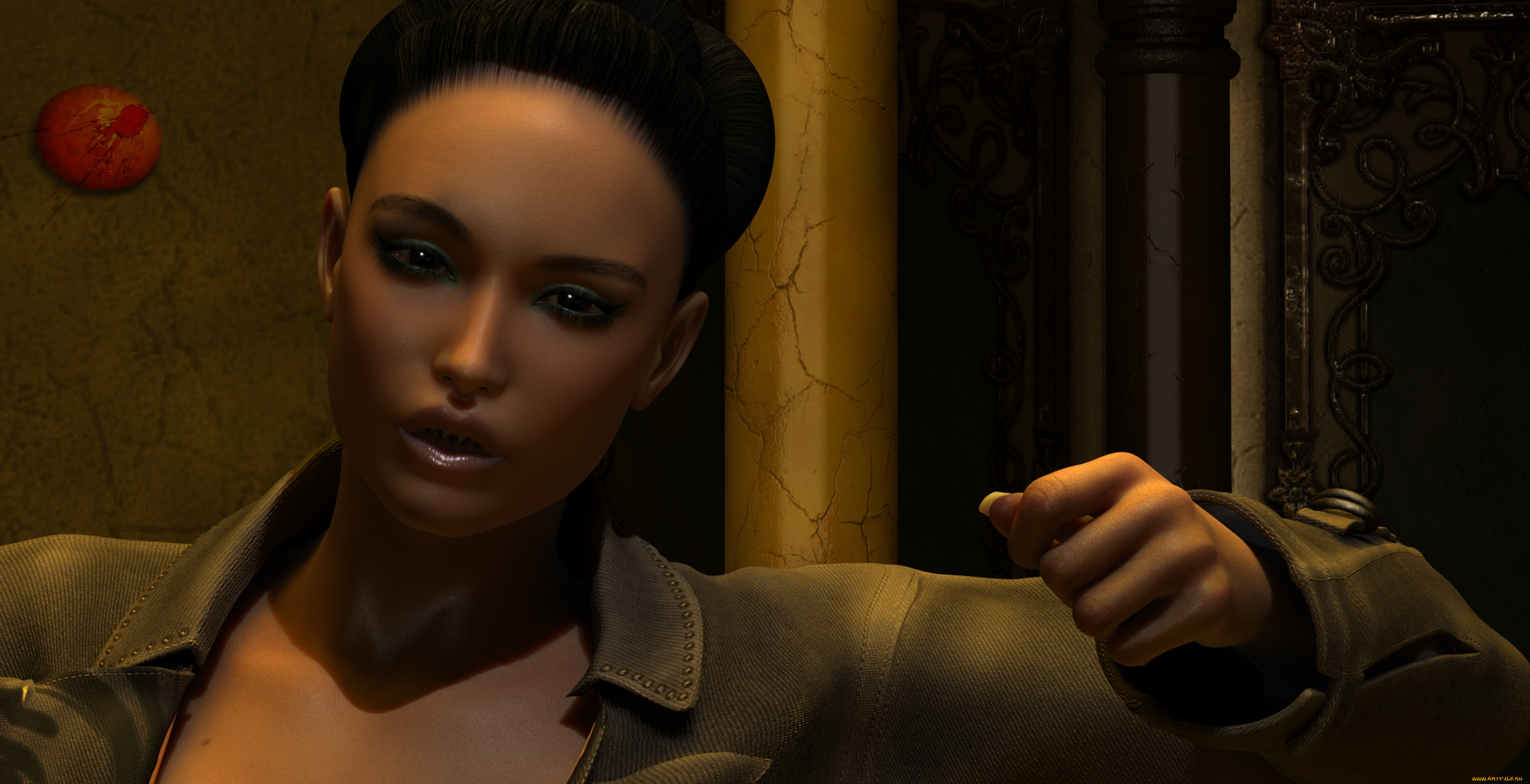 3д, графика, портрет, , portraits, фон, взгляд, девушка