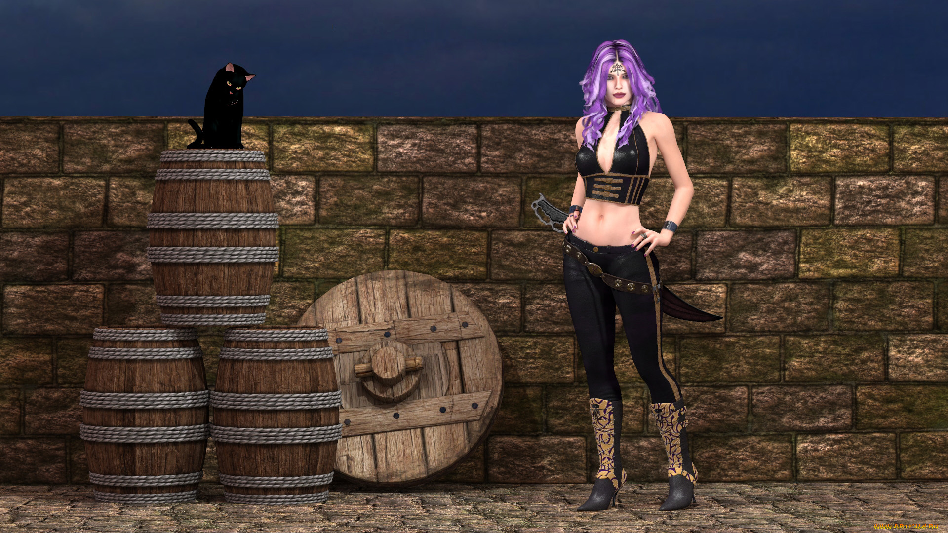 3д, графика, фантазия, , fantasy, девушка, взгляд, фон