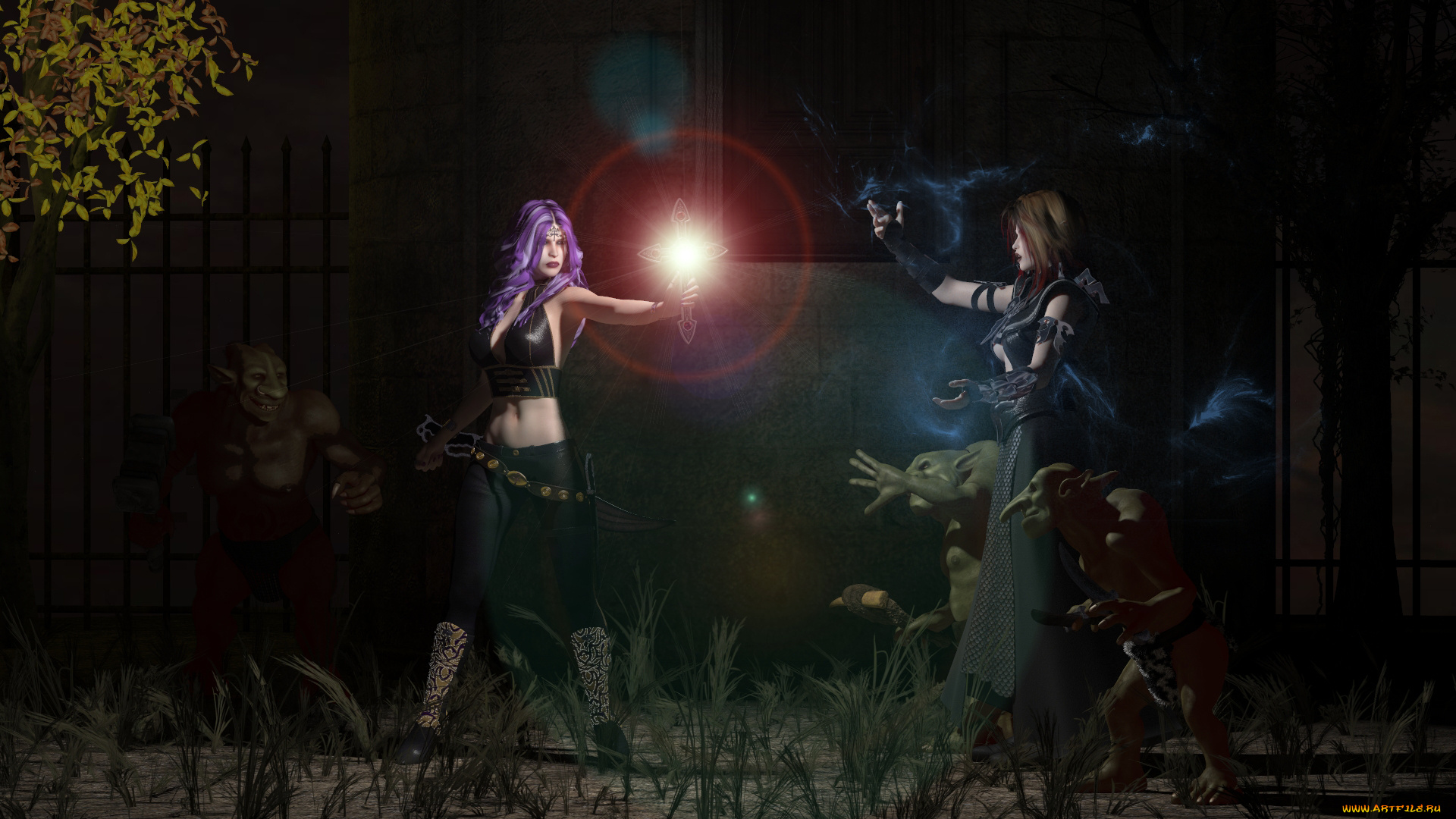 3д, графика, фантазия, , fantasy, девушки, взгляд, фон
