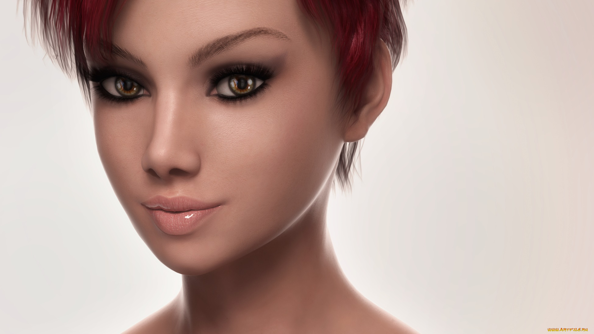 3д, графика, портрет, , portraits, фон, взгляд, девушка