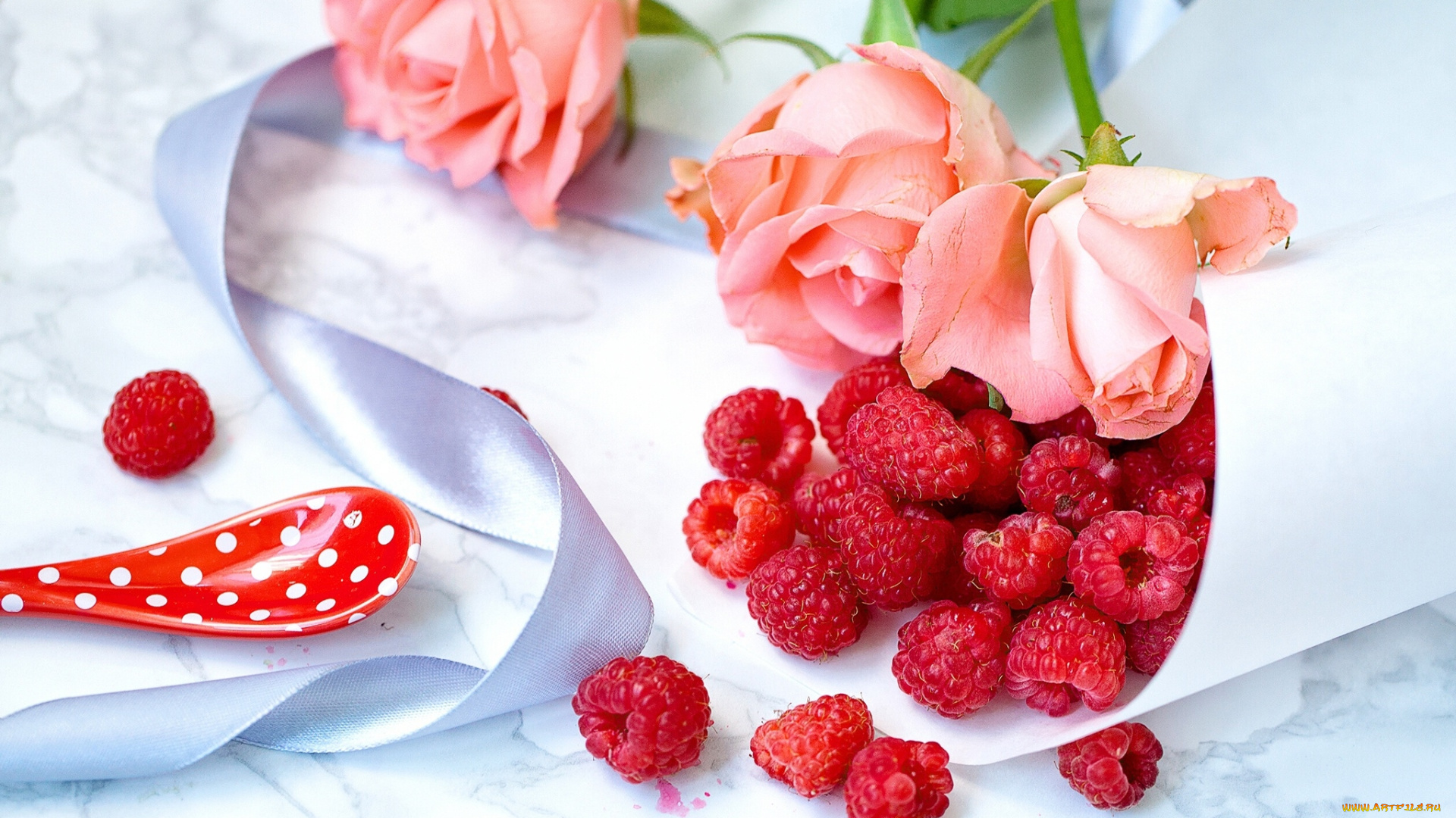 еда, малина, ягоды, розы