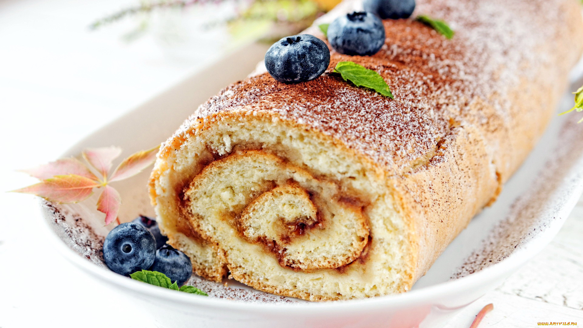 еда, пирожные, , кексы, , печенье, ягоды, черника, рулет