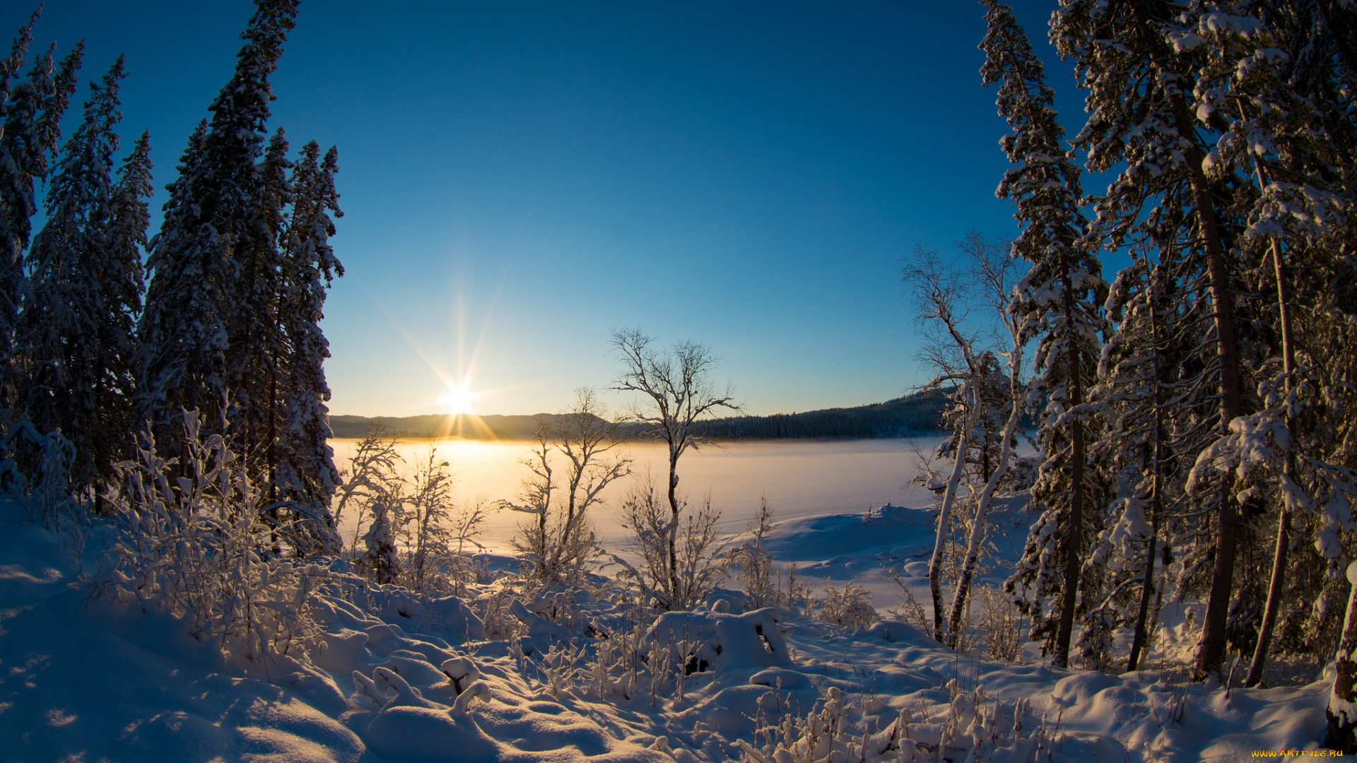 природа, зима, снег