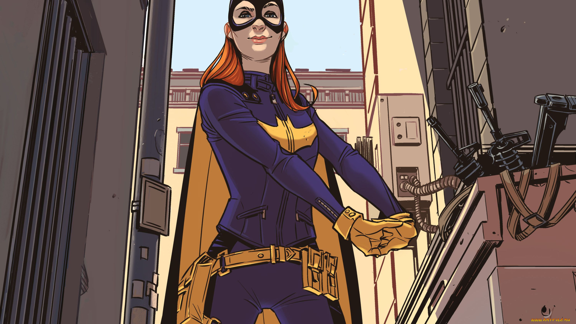 рисованное, комиксы, фон, взгляд, девушка