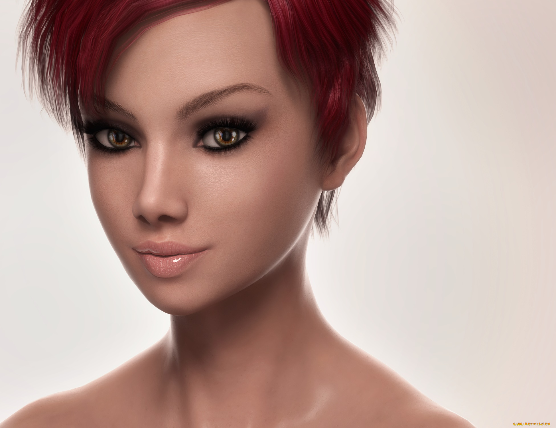 3д, графика, портрет, , portraits, фон, взгляд, девушка