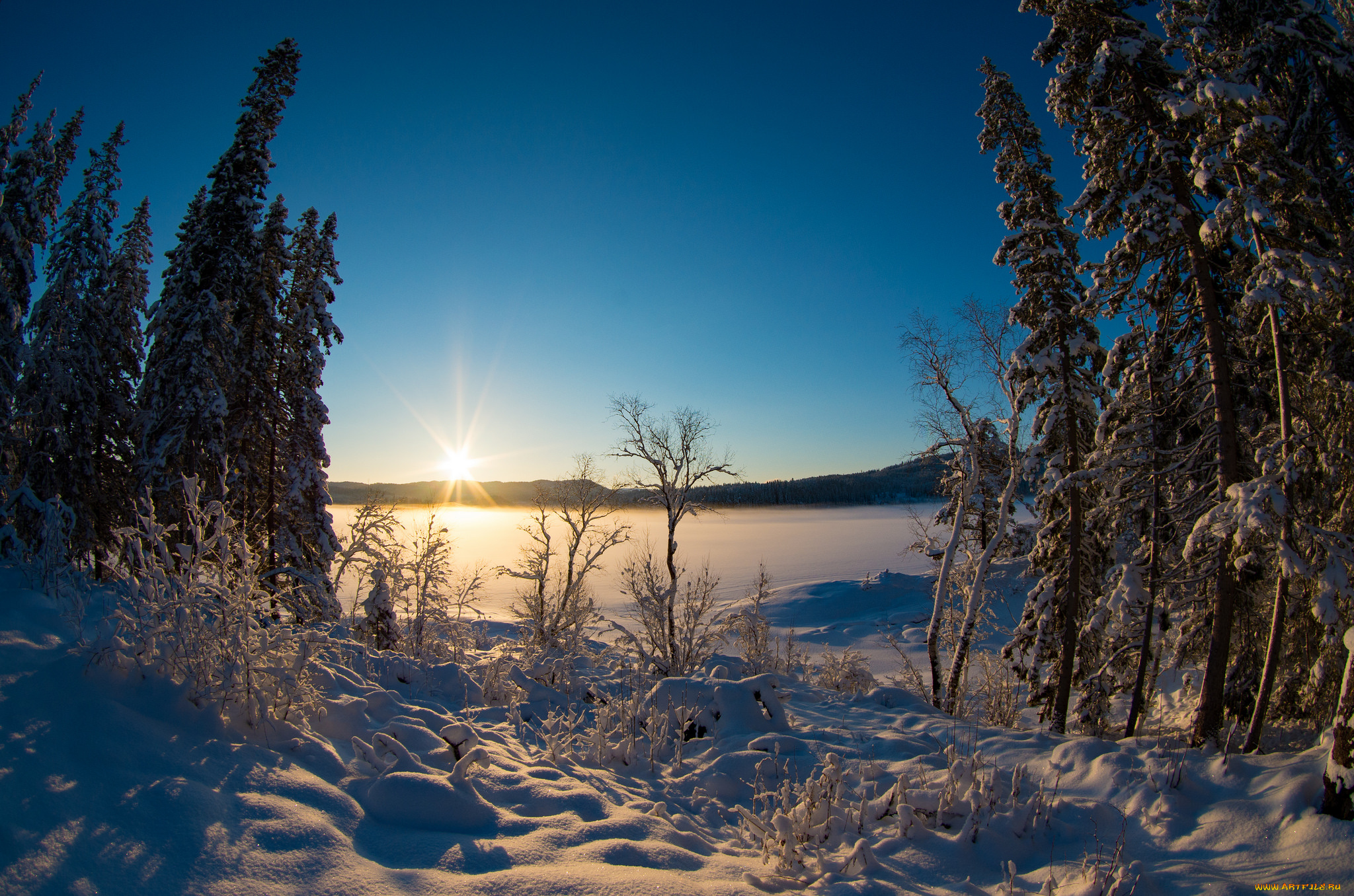 природа, зима, снег