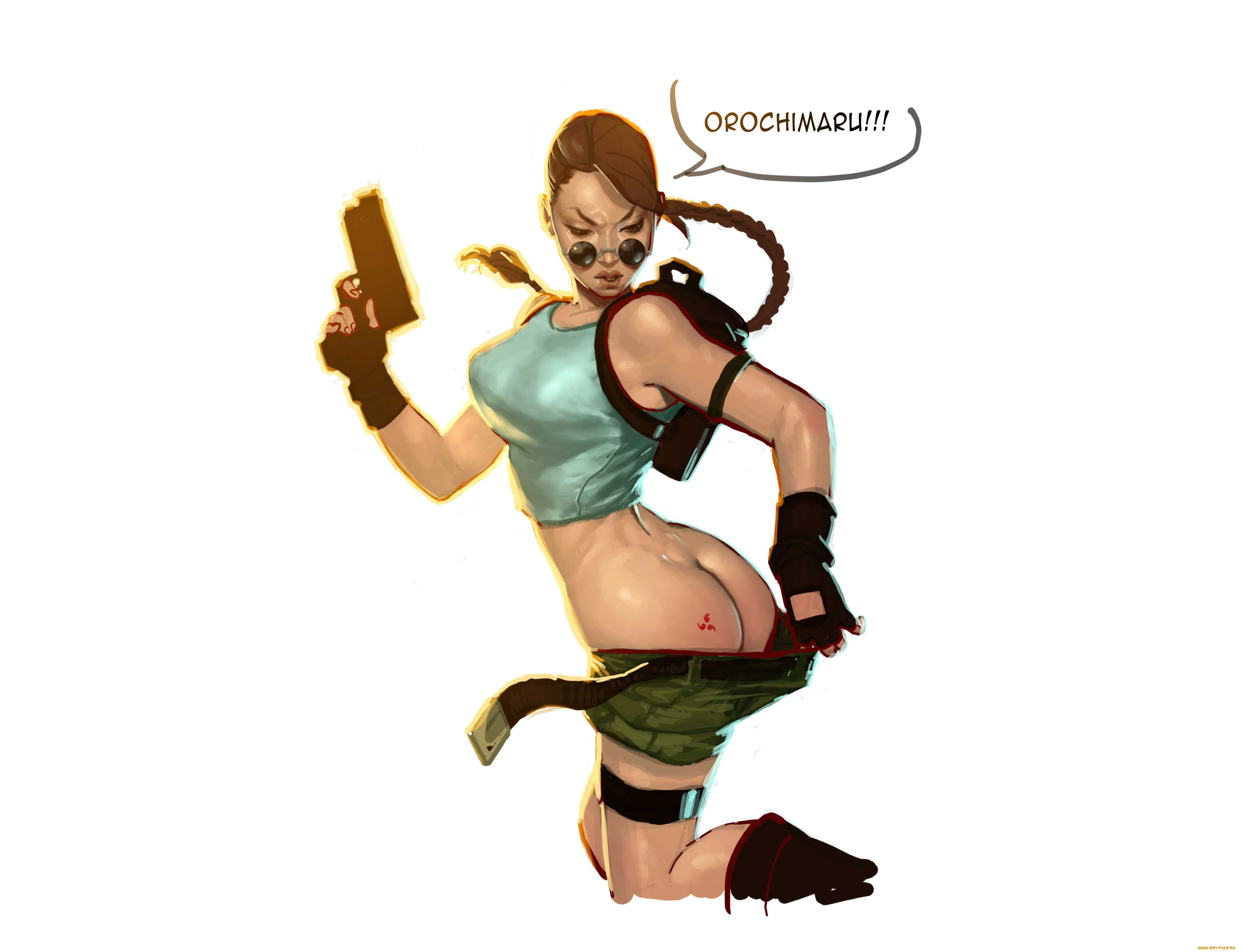 рисованное, комиксы, фон, девушка, пистолет