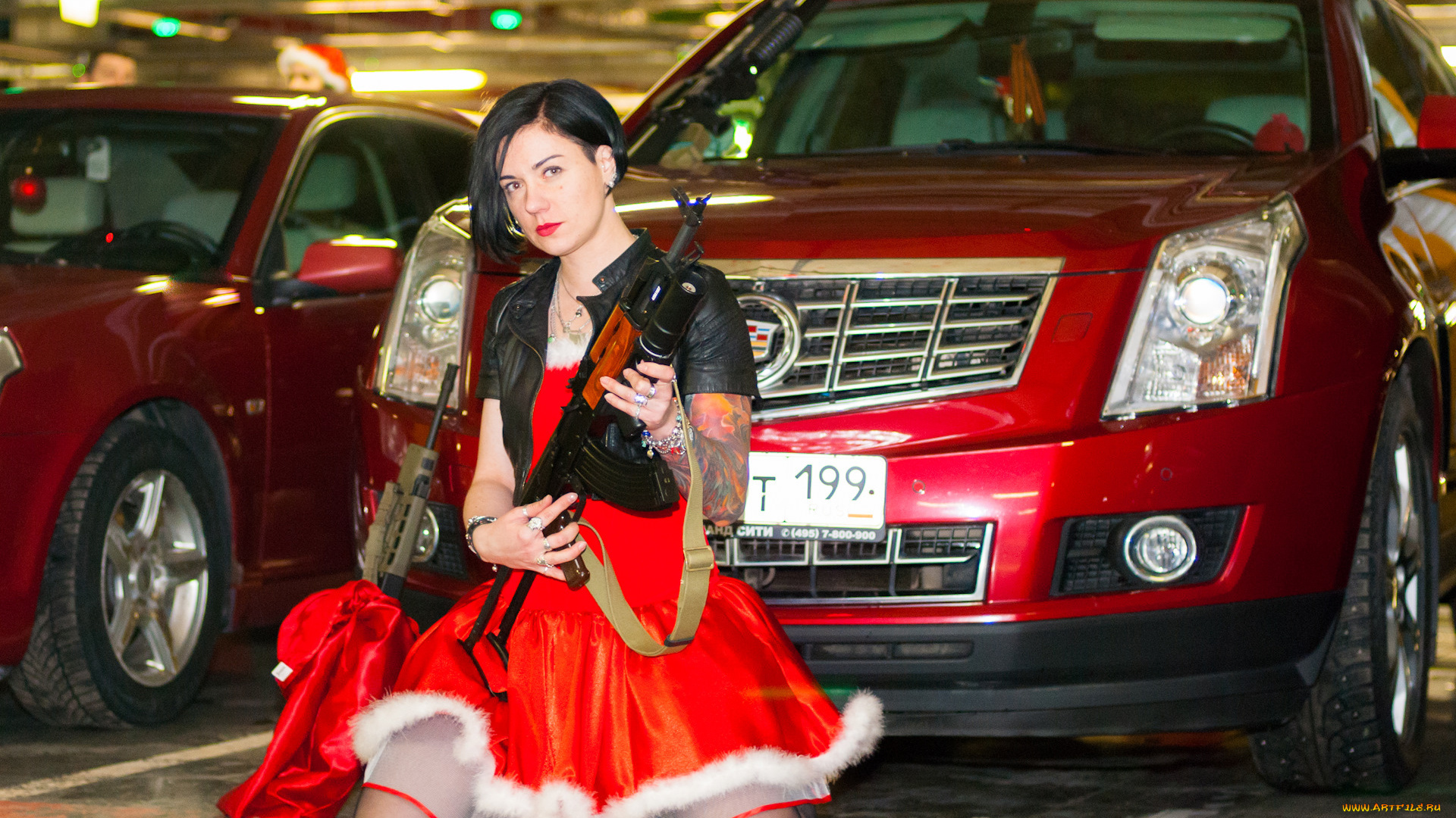 автомобили, -авто, с, девушками, снегурочка, оружие