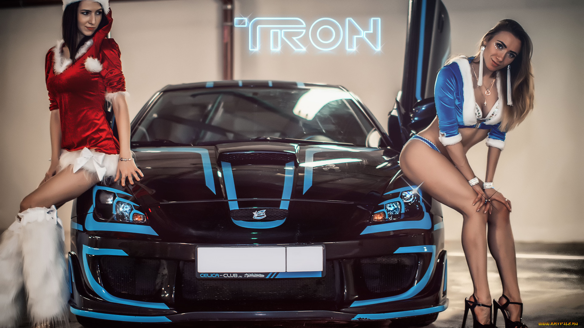 автомобили, -авто, с, девушками, снегурочка