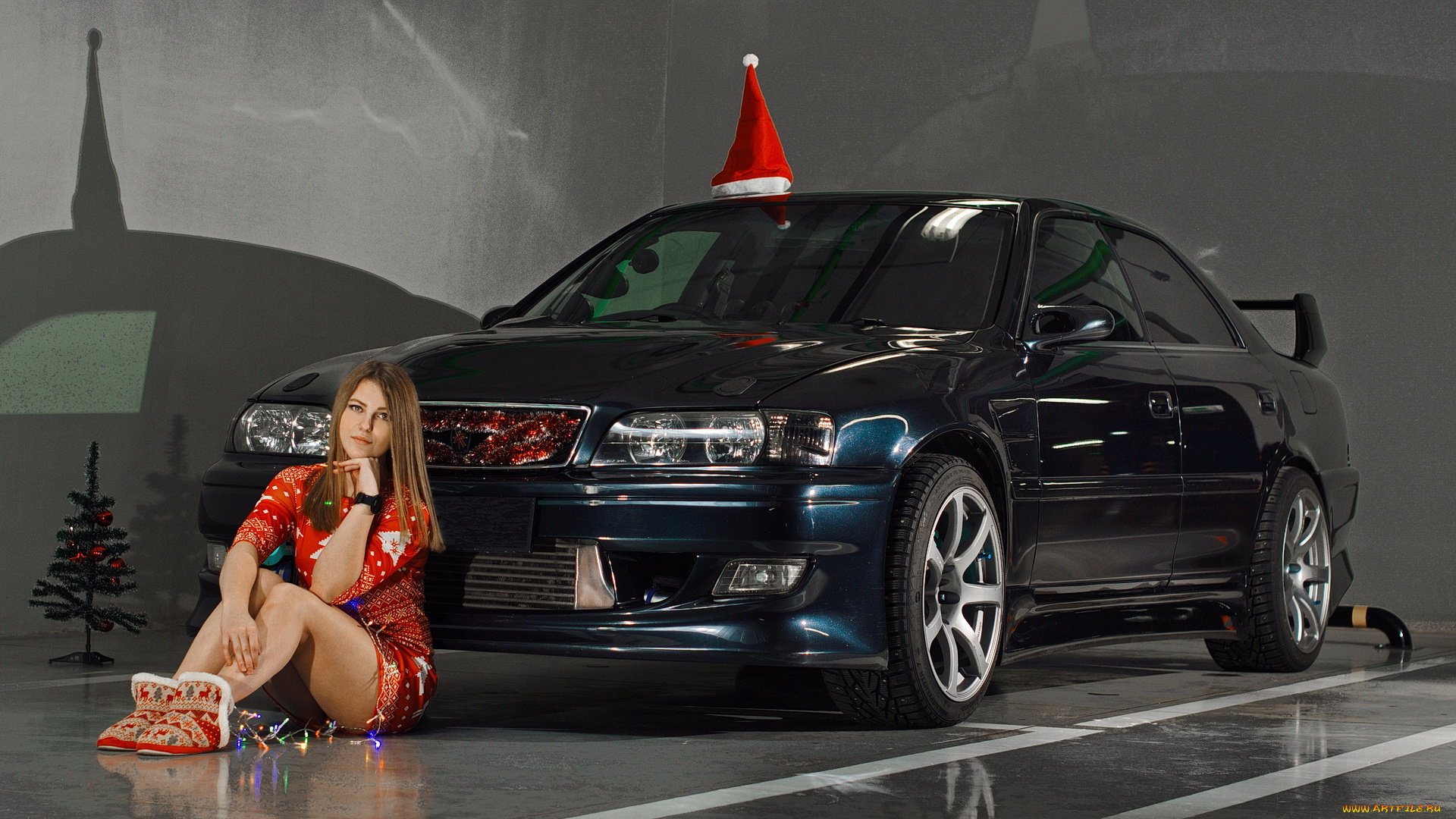 автомобили, -авто, с, девушками, снегурочка
