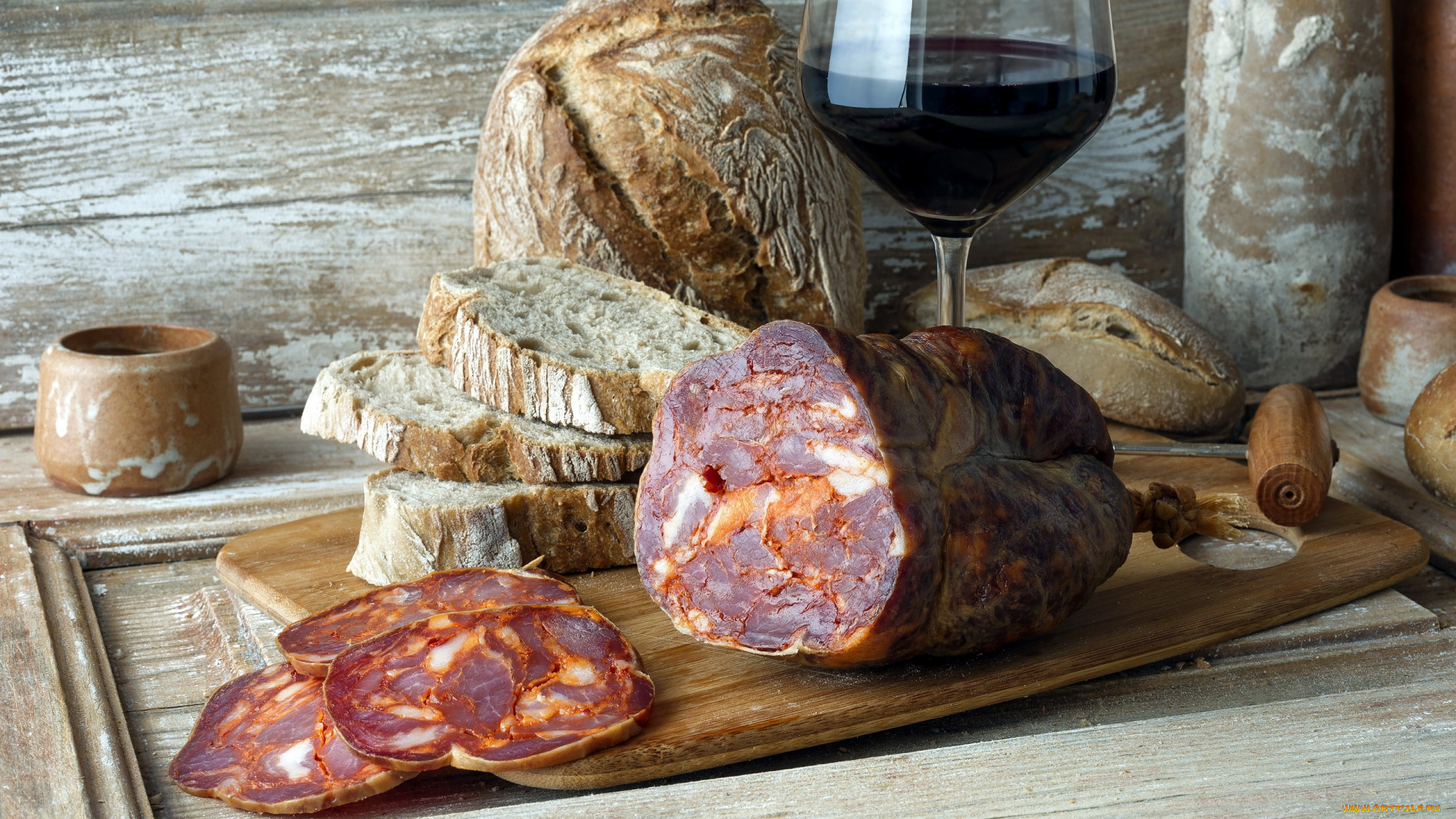 еда, колбасные, изделия, сальтисон, хлеб, вино