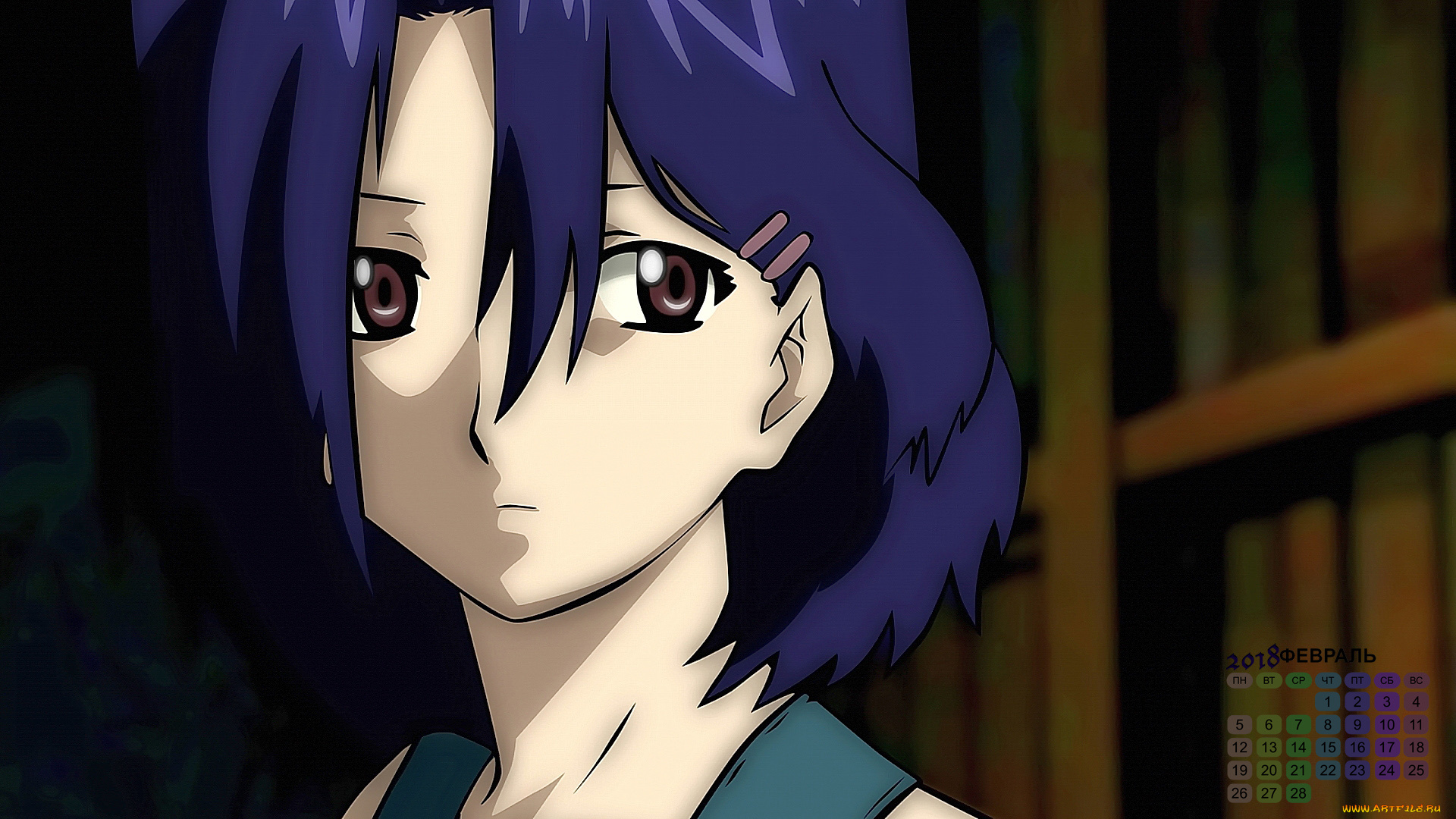 календари, аниме, девушка, 2018, лицо, взгляд