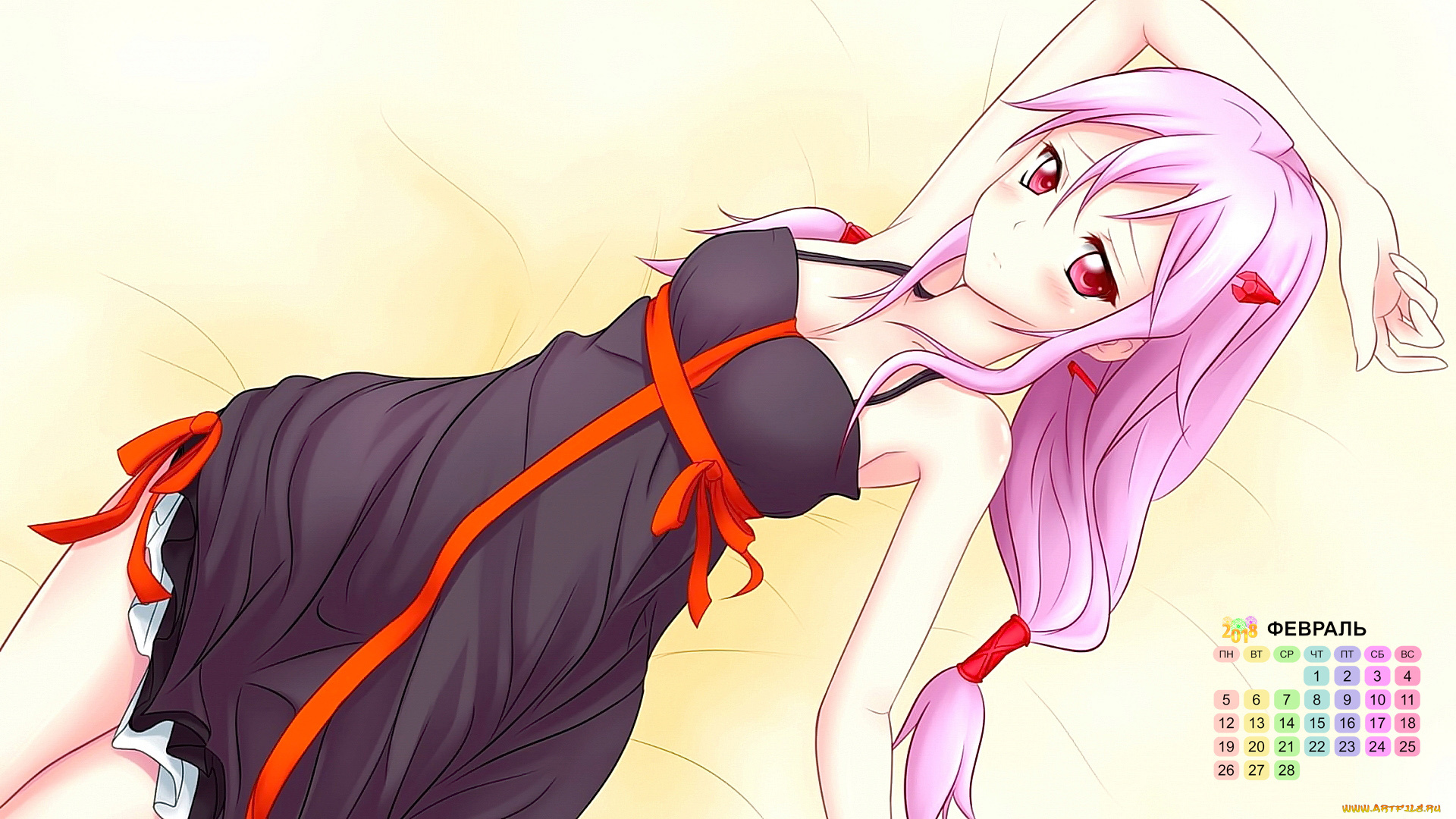 календари, аниме, девушка, 2018, взгляд