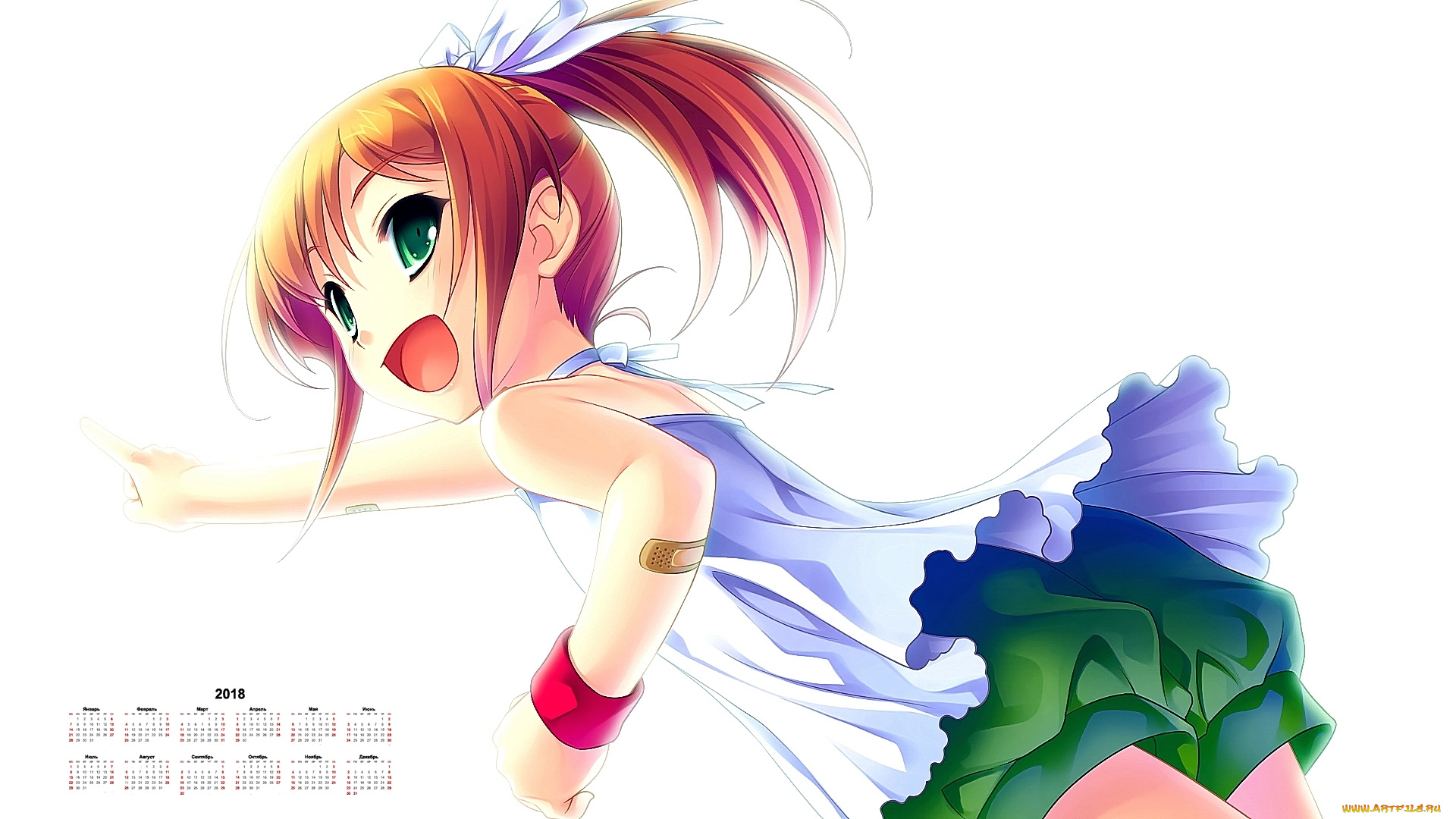 календари, аниме, эмоции, девочка, 2018