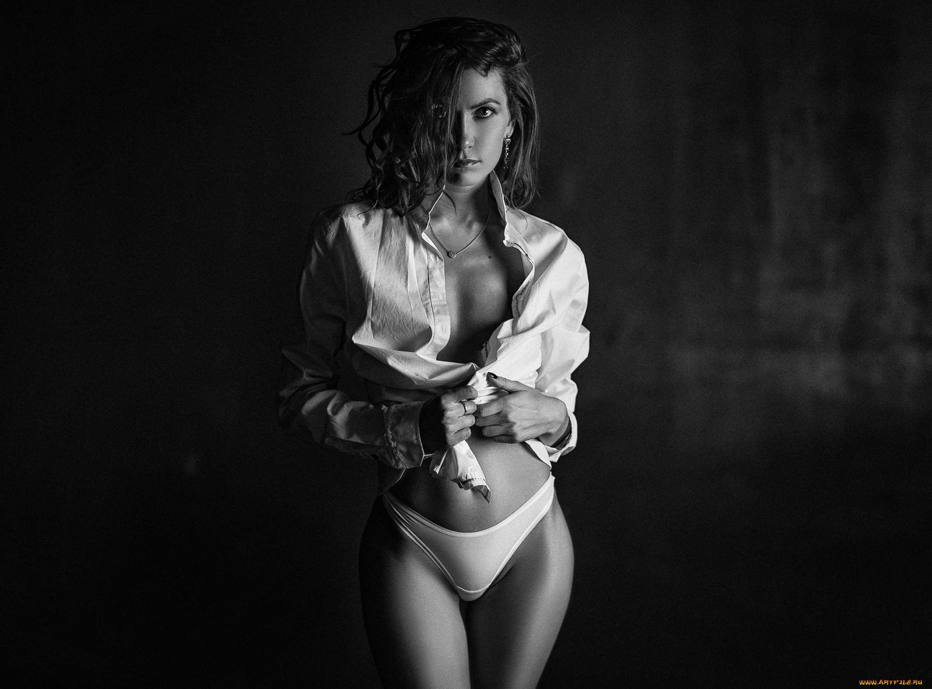 девушки, -unsort, , Черно-белые, обои, белье