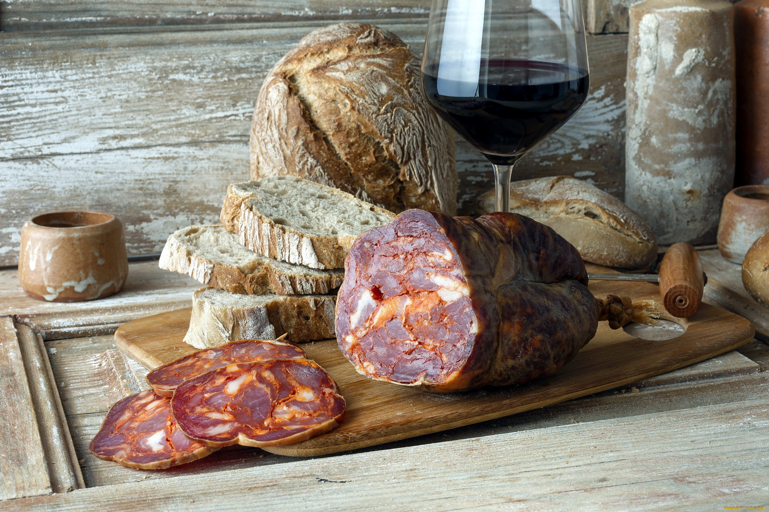 еда, колбасные, изделия, сальтисон, хлеб, вино