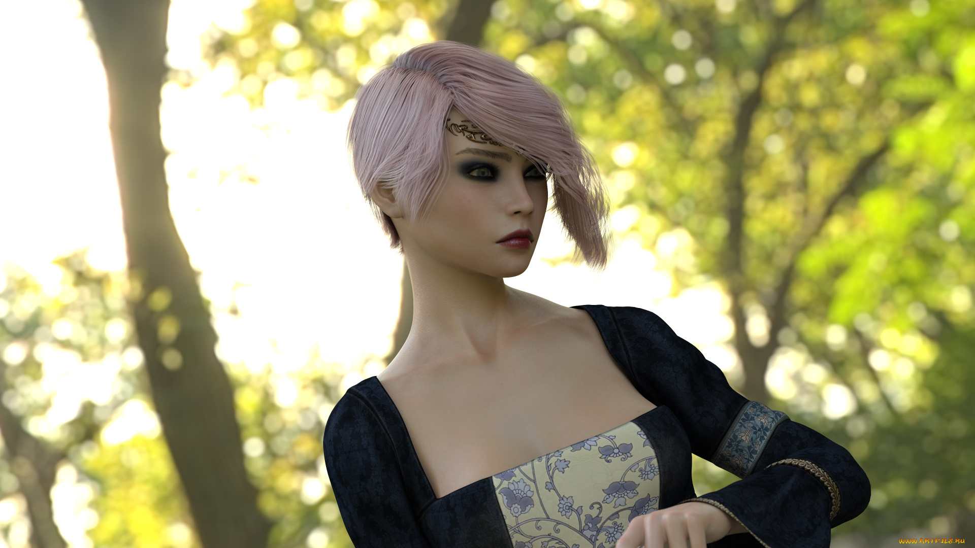 3д, графика, люди, , people, девушка, фон, взгляд