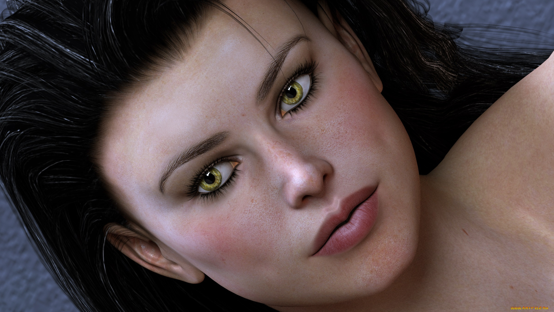 3д, графика, портрет, , portraits, фон, взгляд, девушка