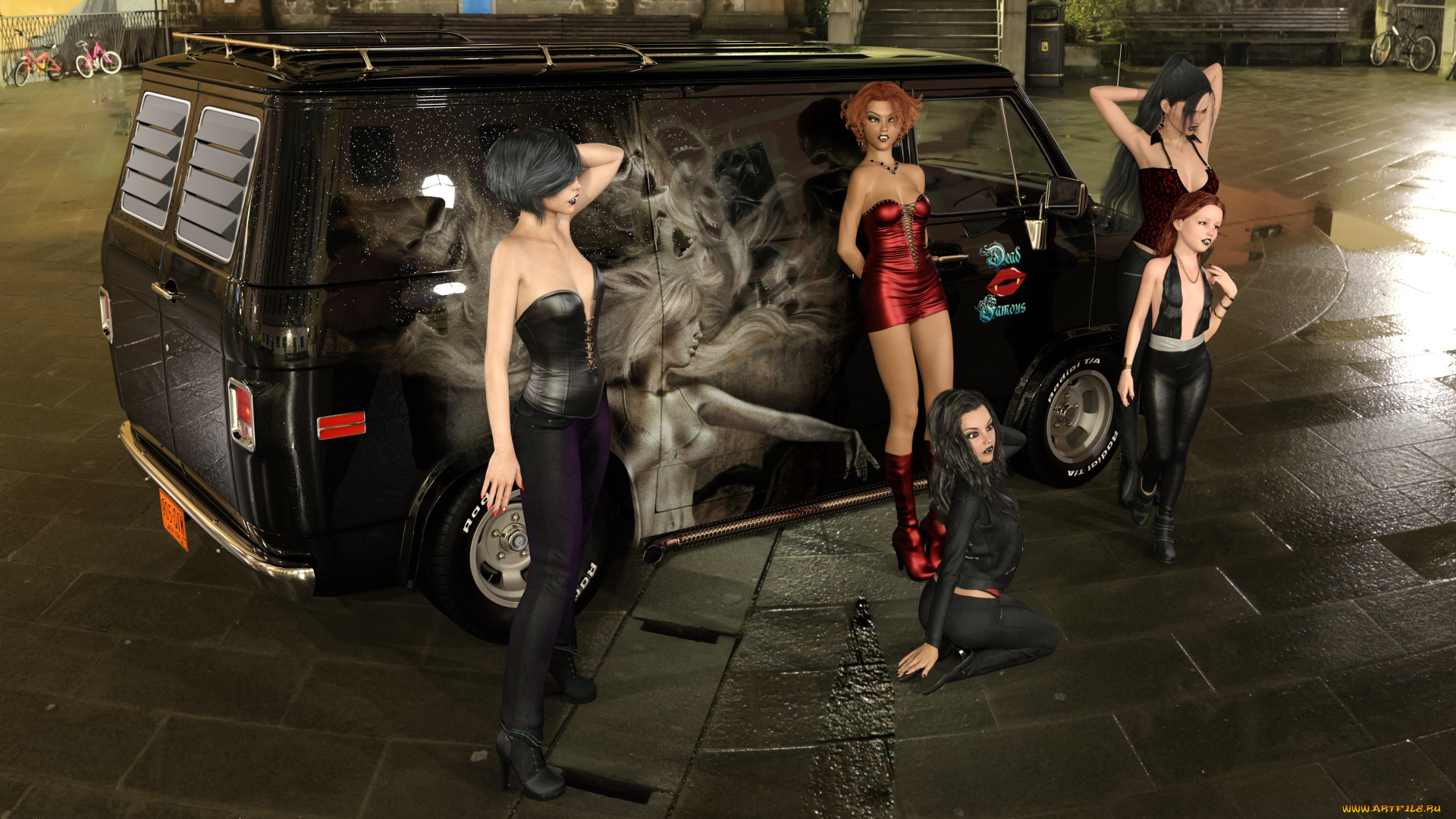 3д, графика, существа, , creatures, фон, взгляд, девушки