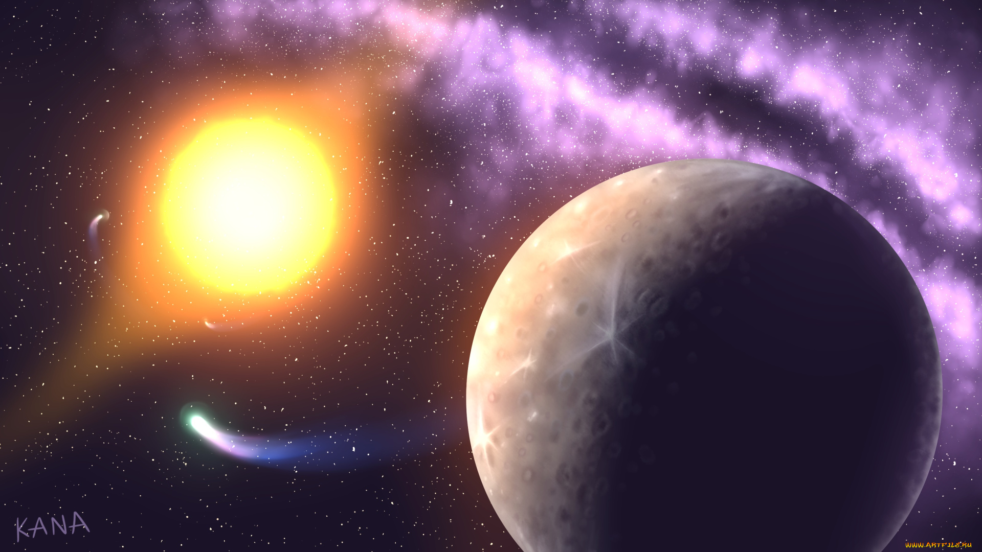 космос, арт, звезды, галактики, вселенная, планеты