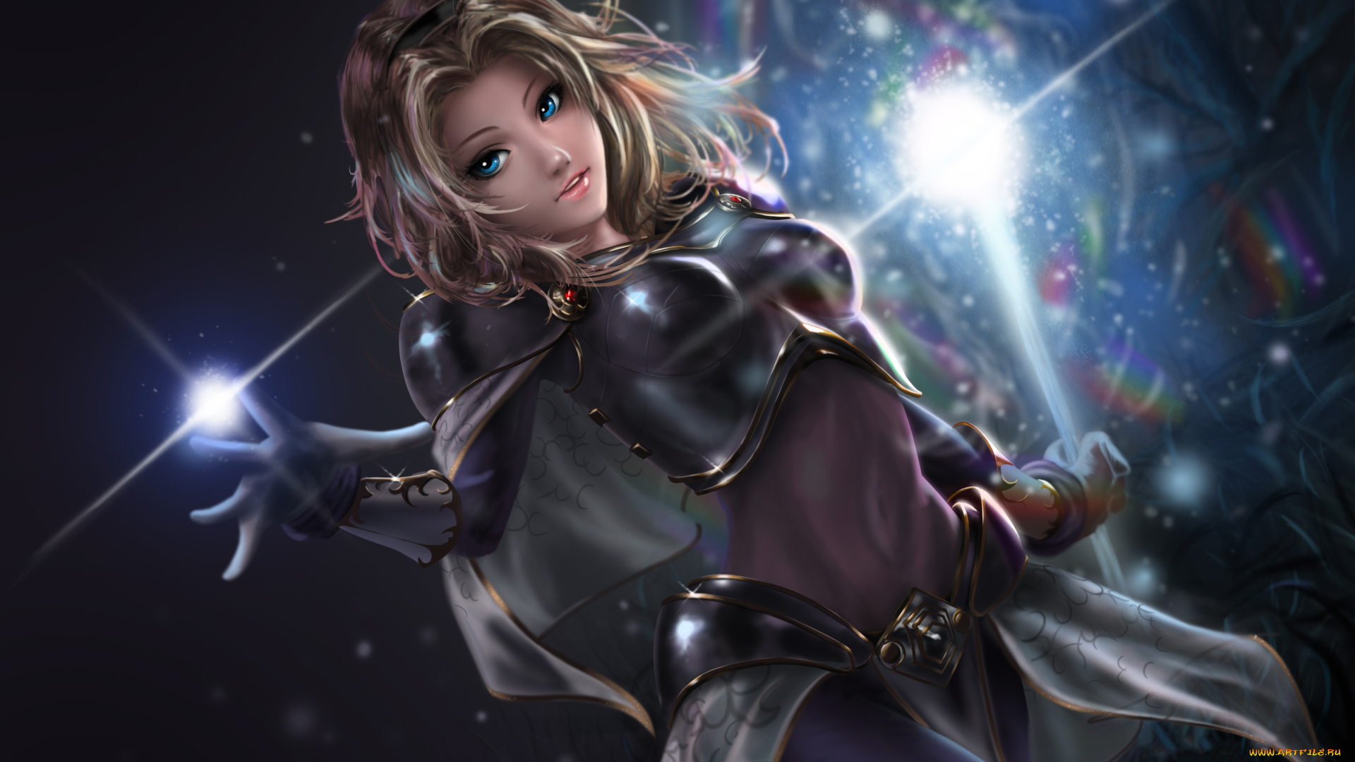видео, игры, league, of, legends, магия, униформа, взгляд, фон, девушка