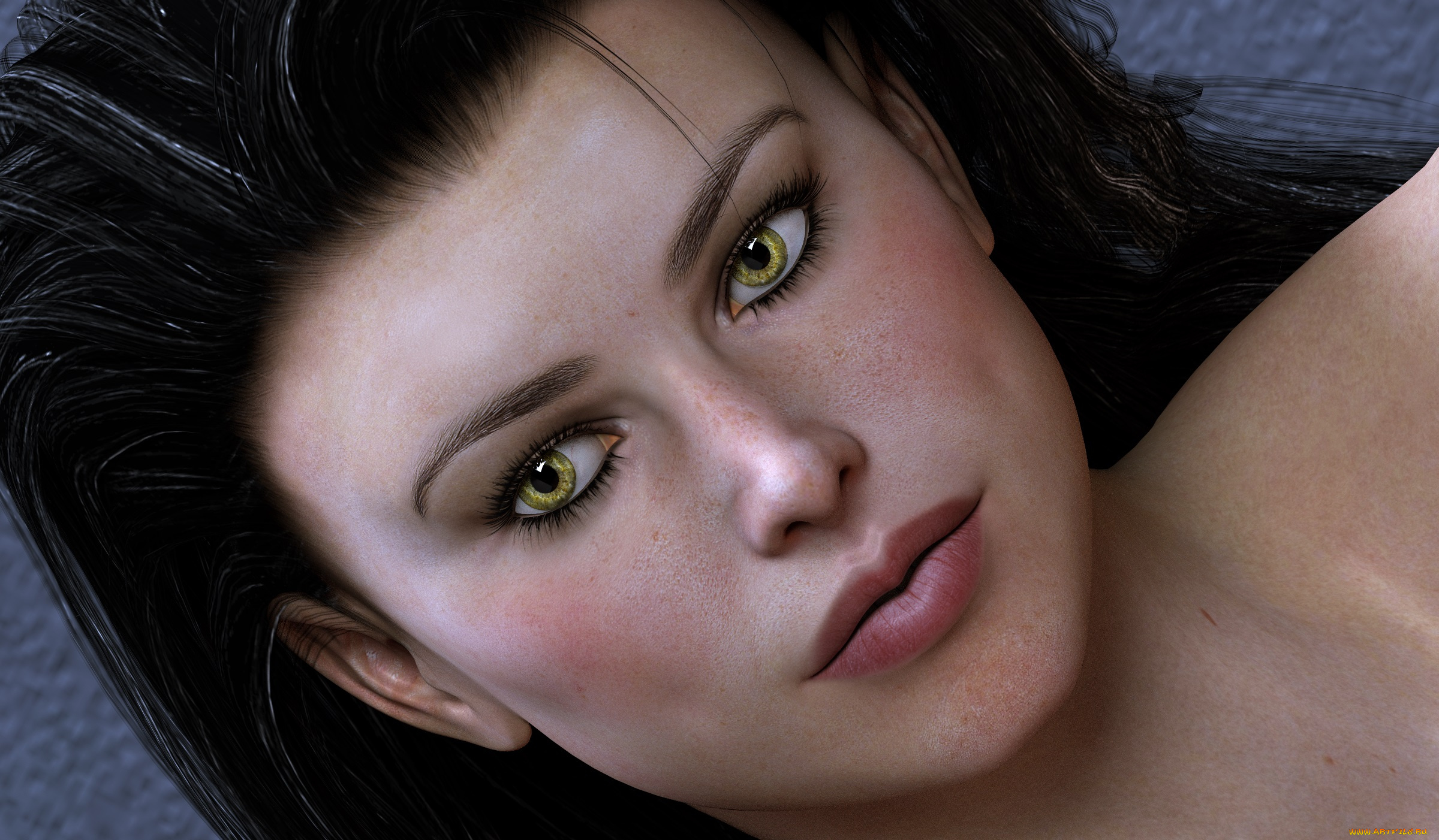 3д, графика, портрет, , portraits, фон, взгляд, девушка