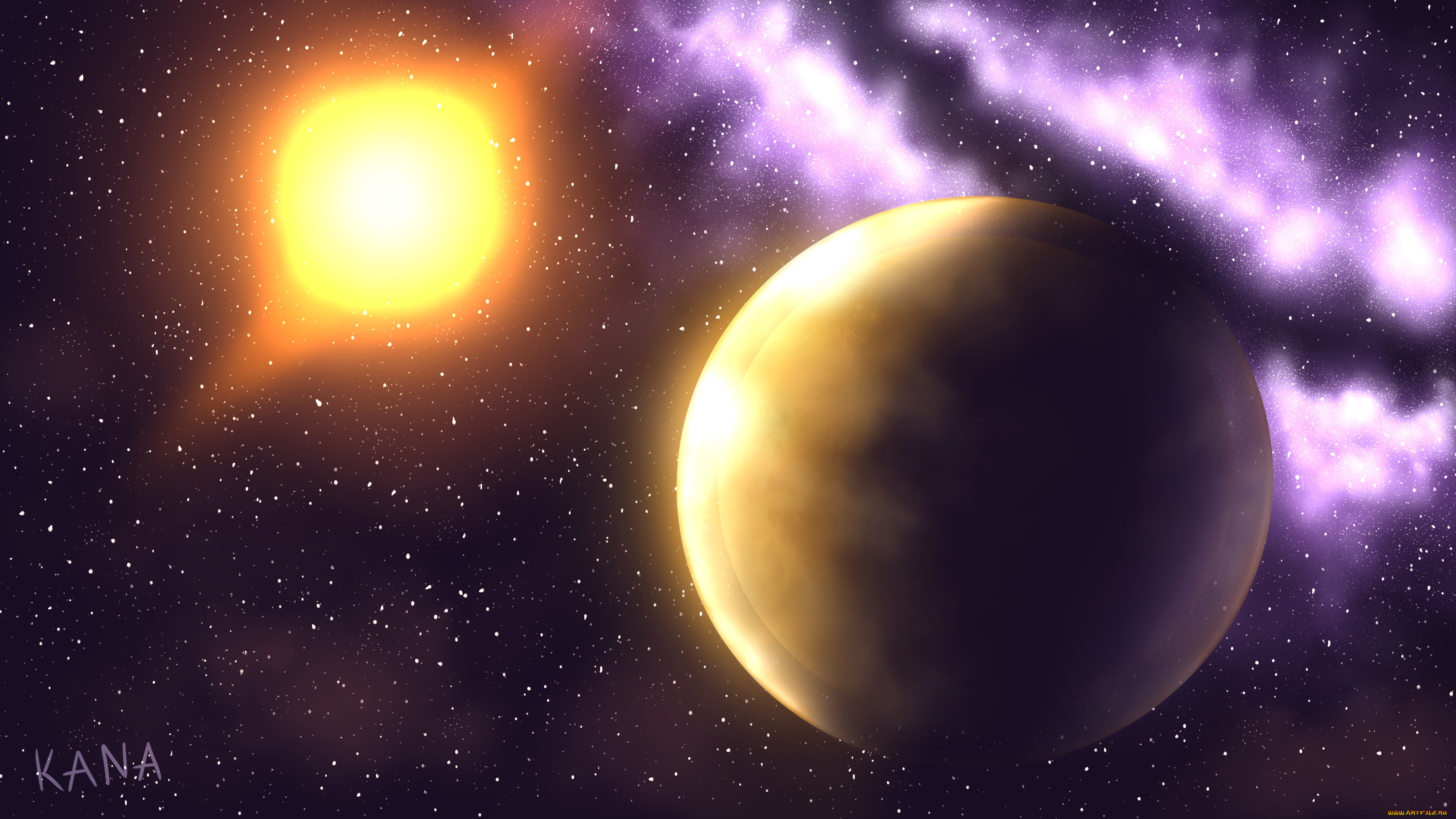 космос, арт, звезды, галактики, вселенная, планеты