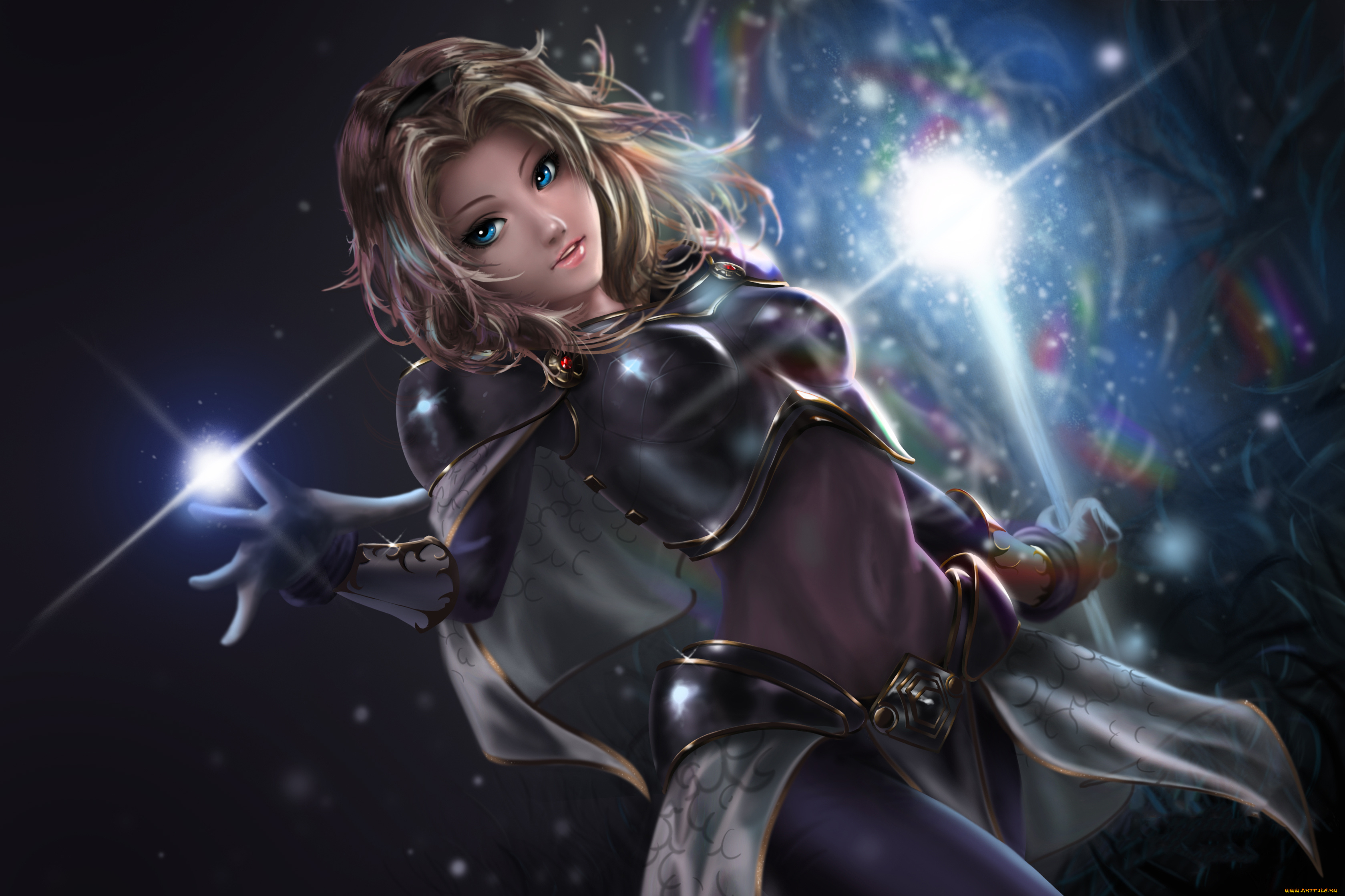 видео, игры, league, of, legends, магия, униформа, взгляд, фон, девушка