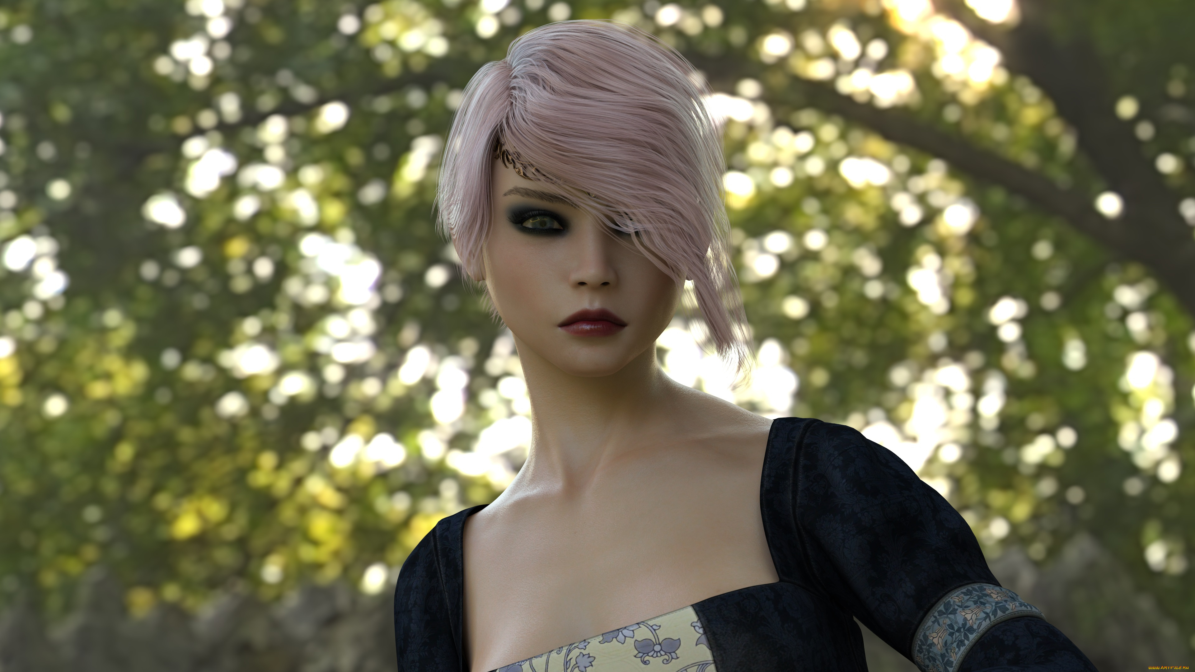 3д, графика, портрет, , portraits, фон, взгляд, девушка