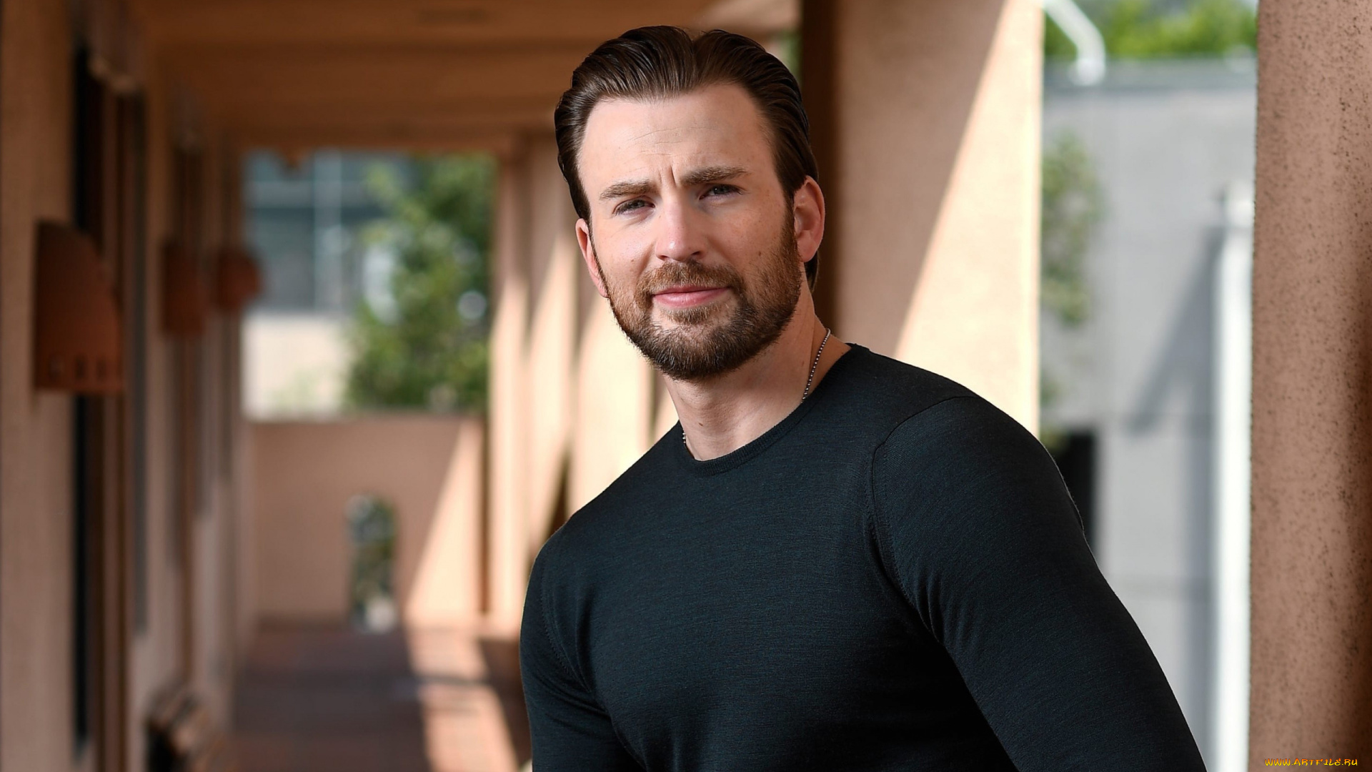 мужчины, chris, evans, усы, бородка, взгляд