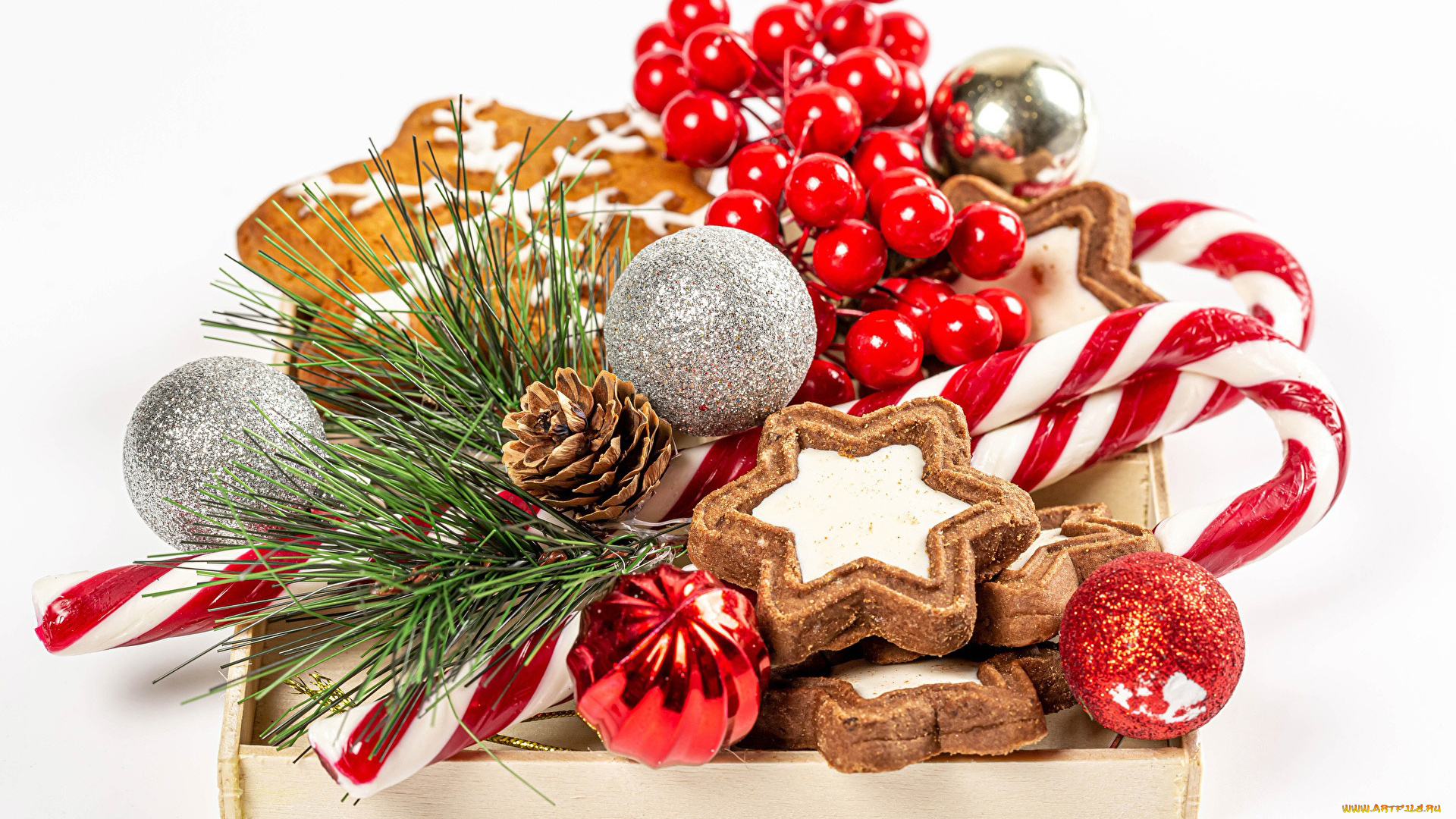 праздничные, угощения, пряники, леденцы, шарики, шишка