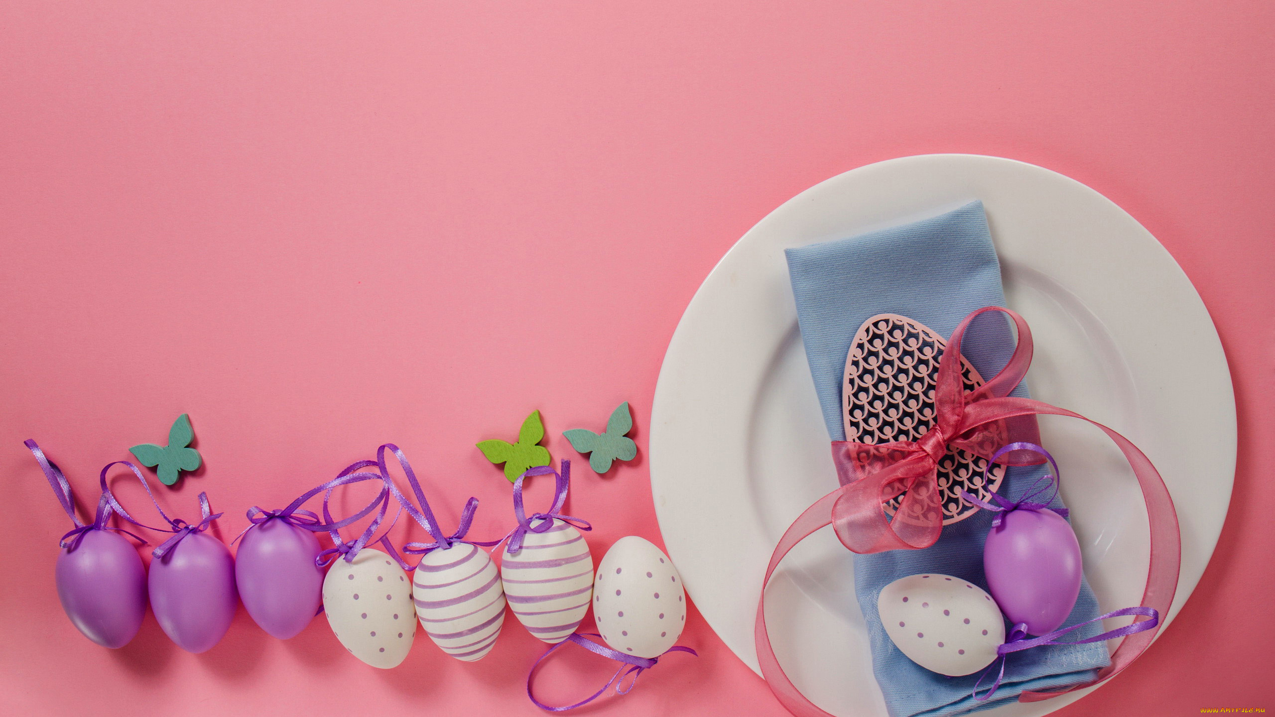 праздничные, пасха, тарелка, салфетка, писанки, лента, бант