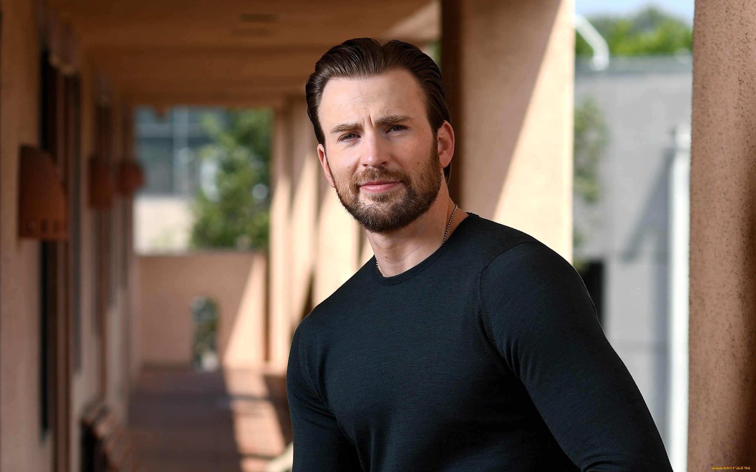 мужчины, chris, evans, усы, бородка, взгляд