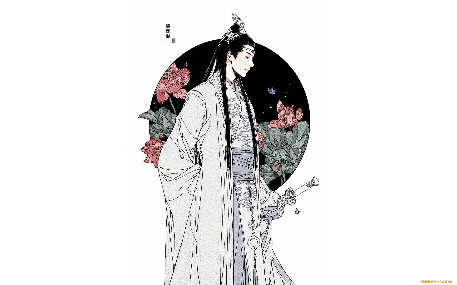 рисованное, кино, , мультфильмы, лань, ванцзи, лотосы