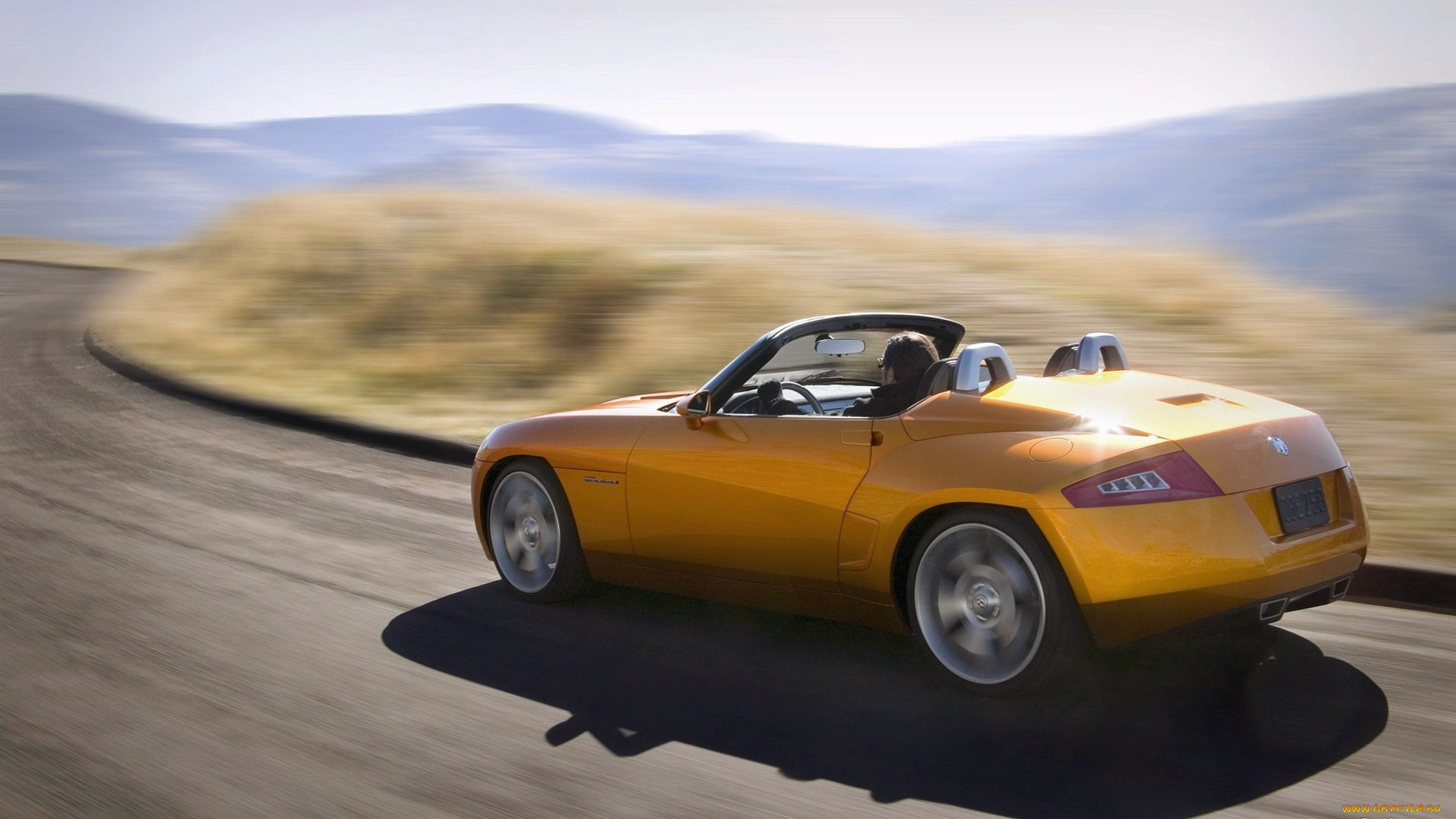 автомобили, dodge, желтый, кабриолет, скорость, дорога