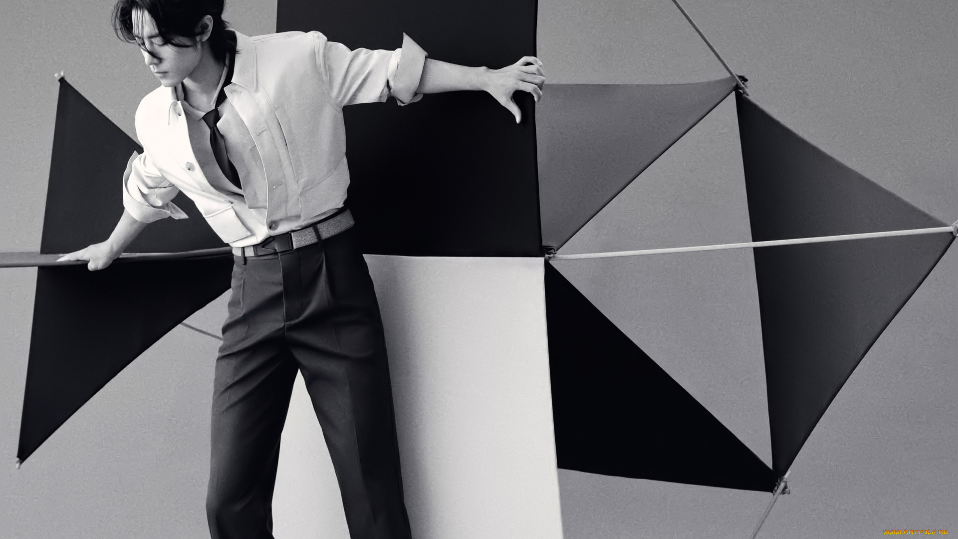 мужчины, xiao, zhan, актер, рубашка, воздушный, змей