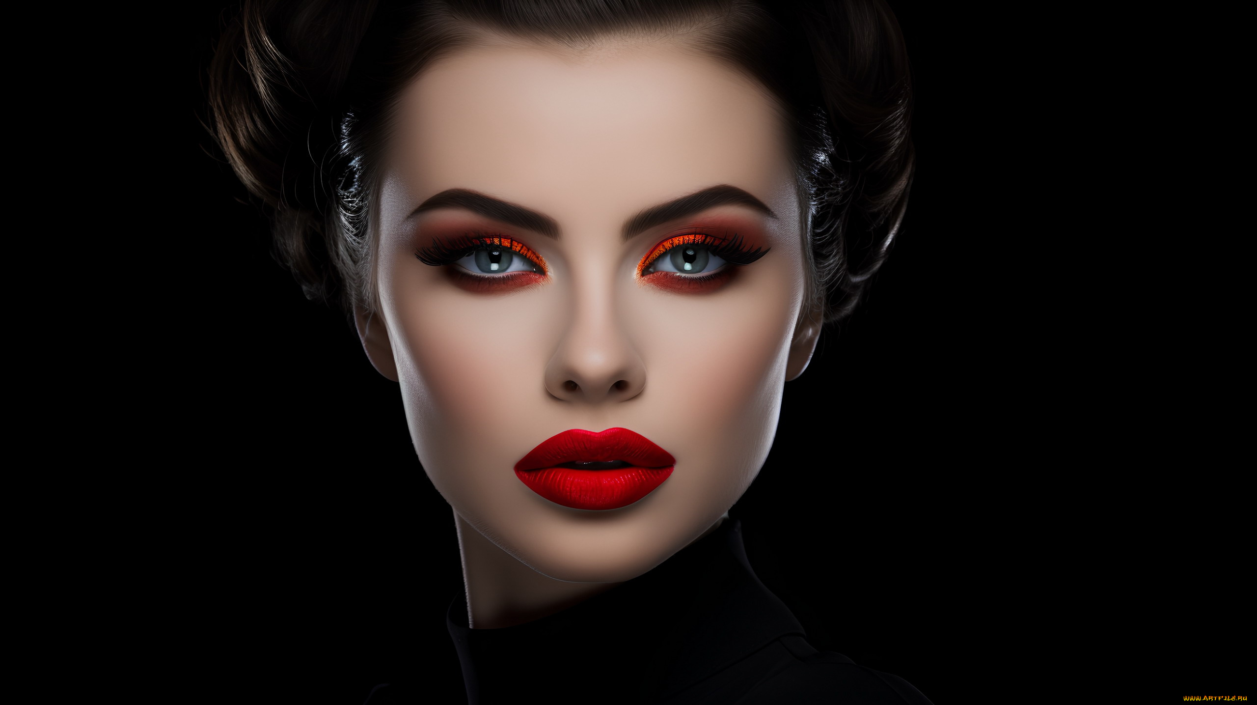 девушки, -, лица, , портреты, модель, макияж