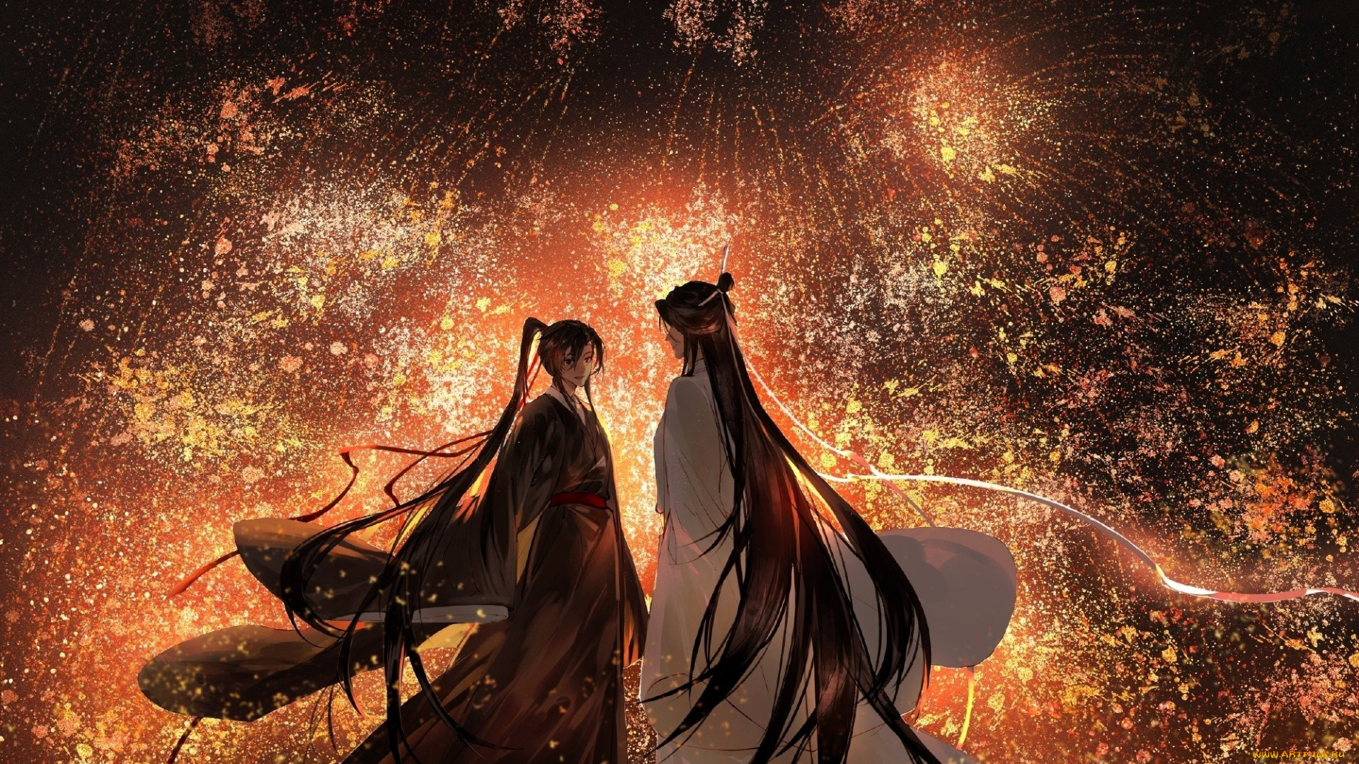 аниме, mo, dao, zu, shi, лань, ванцзи, вэй, усянь, фейерверк, салют