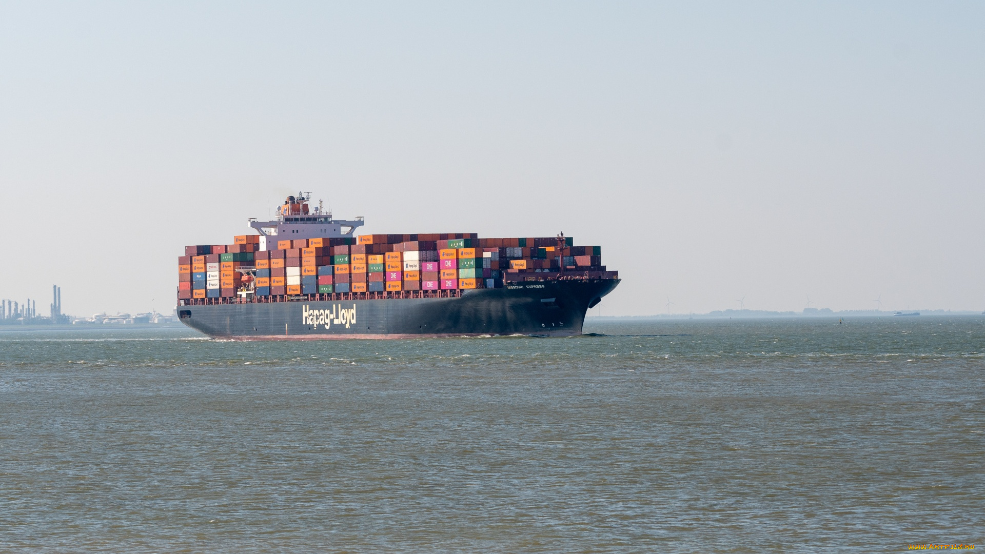 корабли, грузовые, суда, контейнеровоз