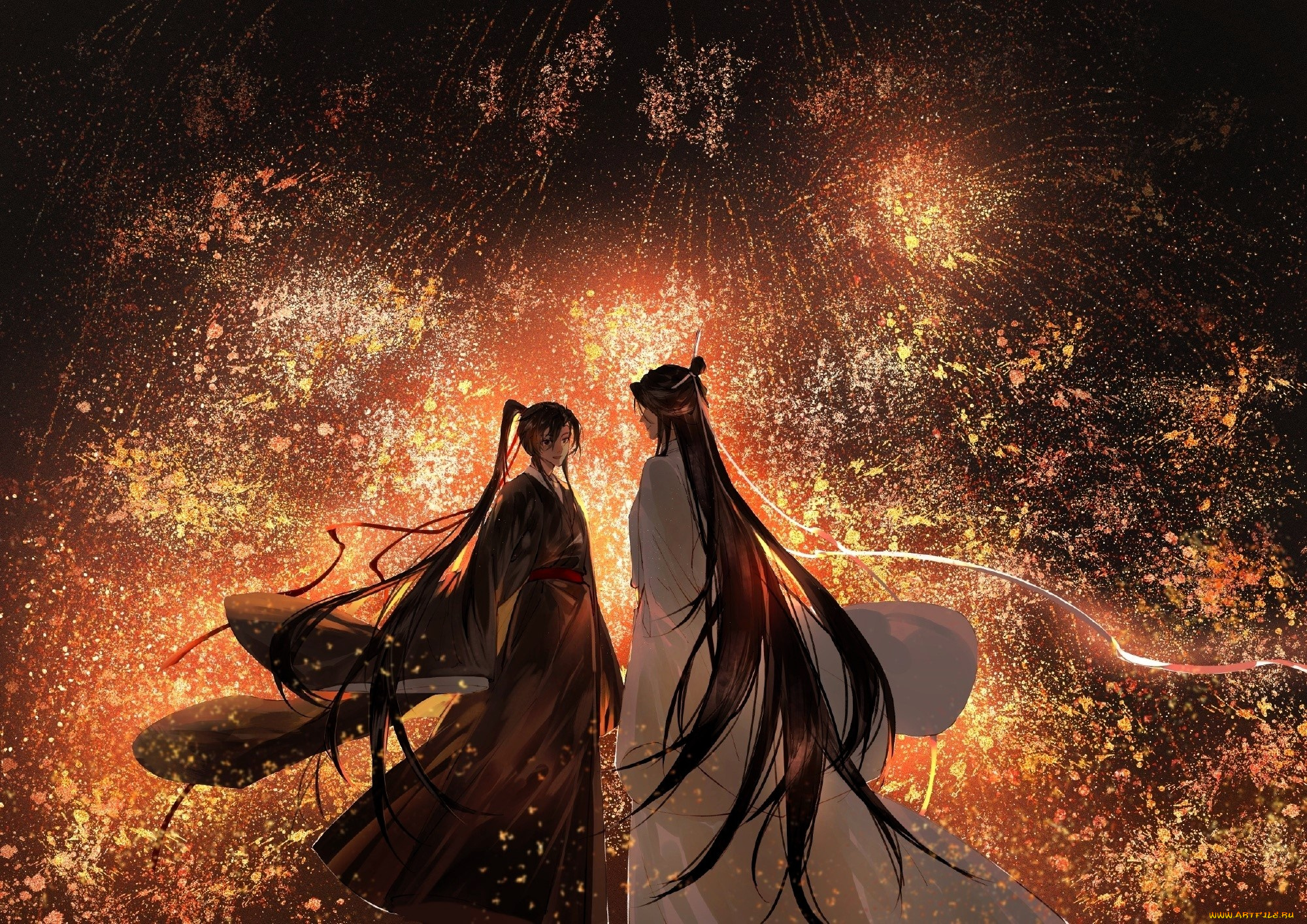 аниме, mo, dao, zu, shi, лань, ванцзи, вэй, усянь, фейерверк, салют