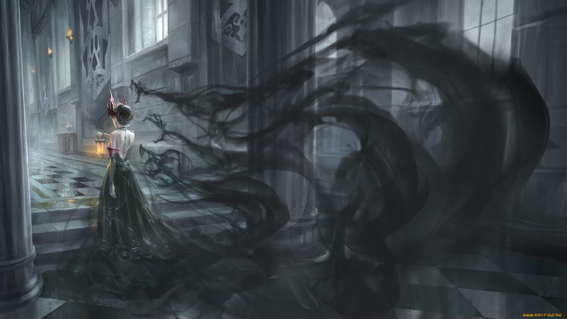 фэнтези, красавицы, и, чудовища, девушка