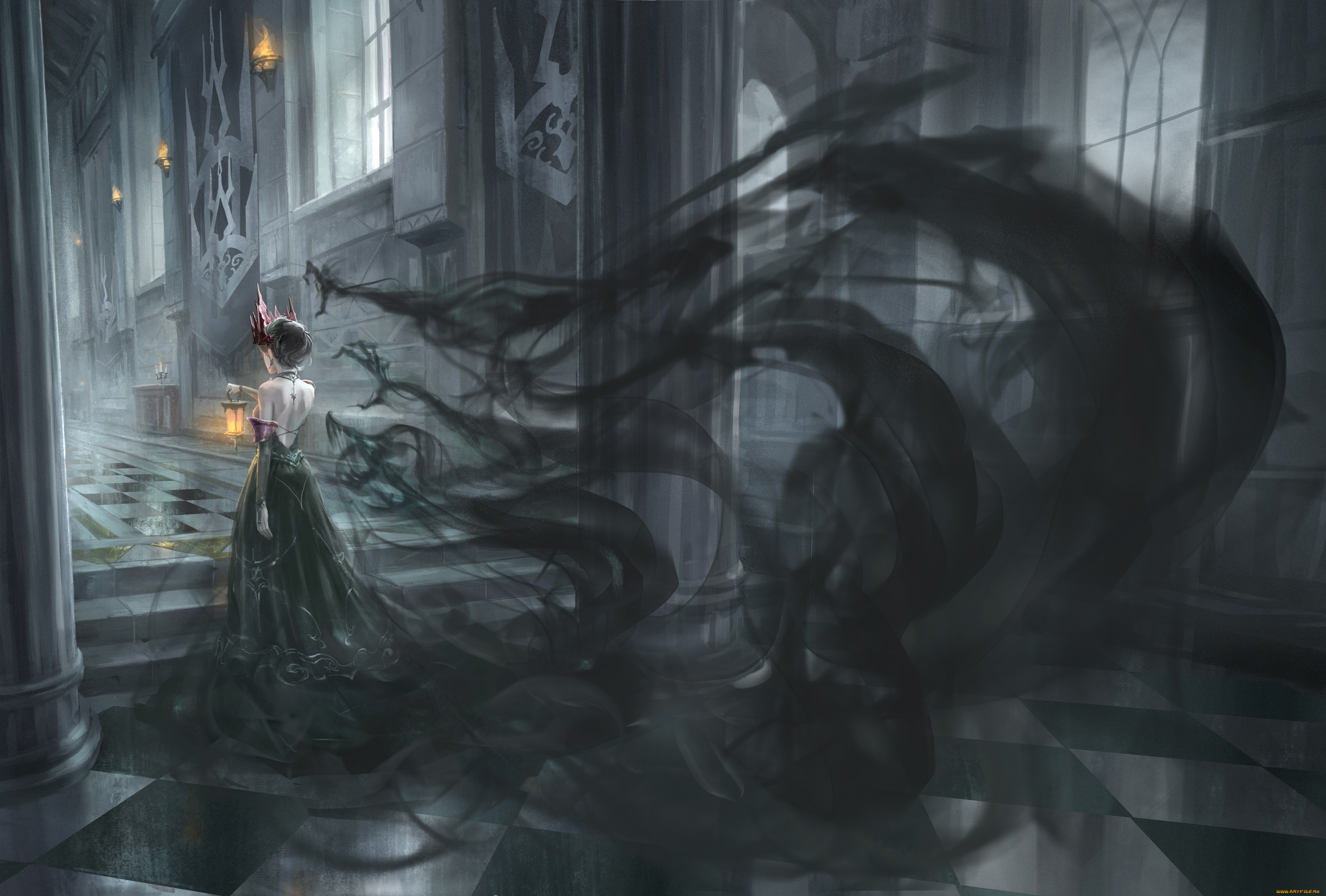 фэнтези, красавицы, и, чудовища, девушка