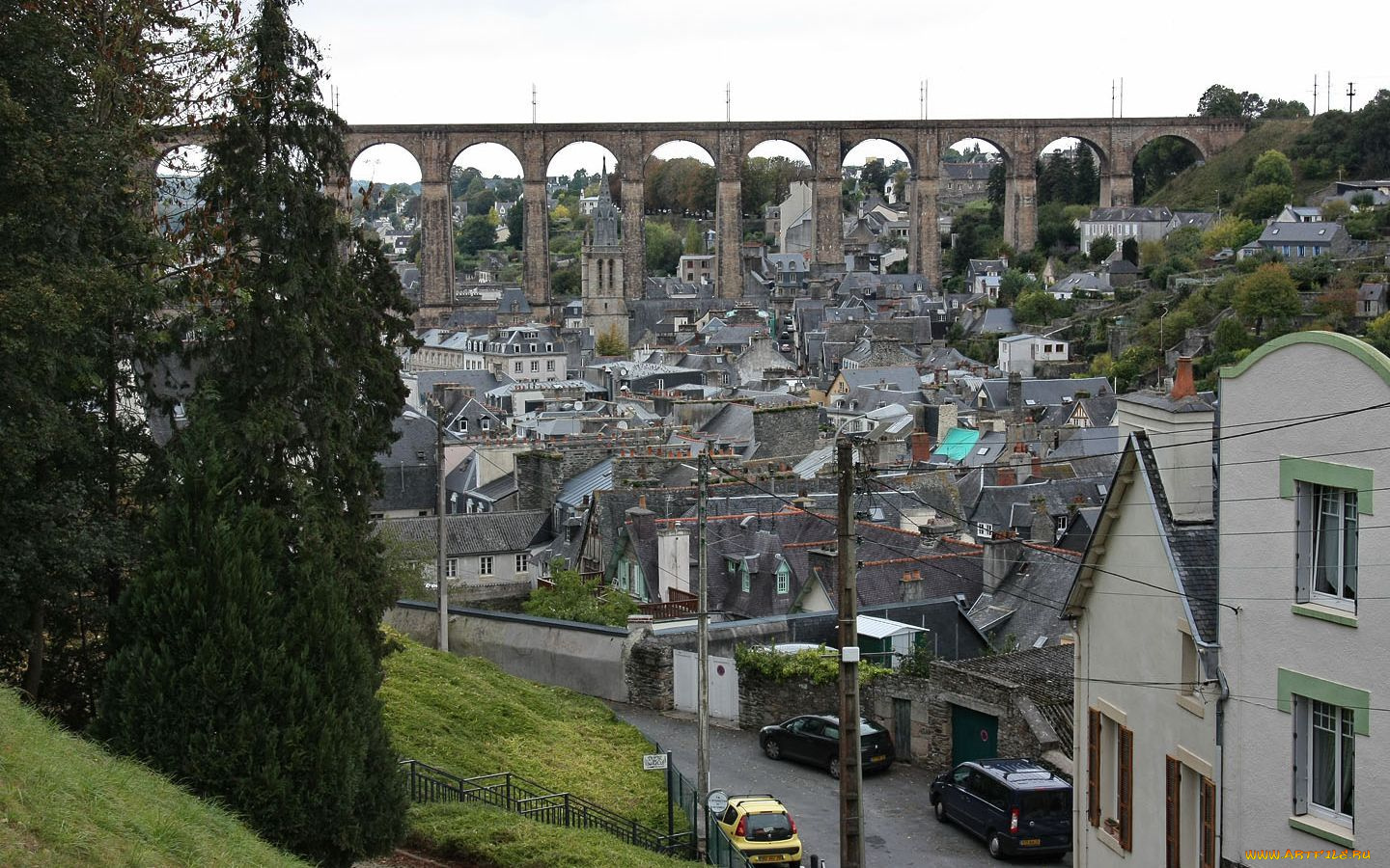 morlaix, france, города, мосты