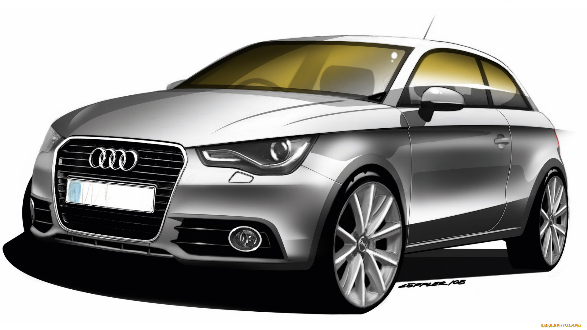 автомобили, рисованные