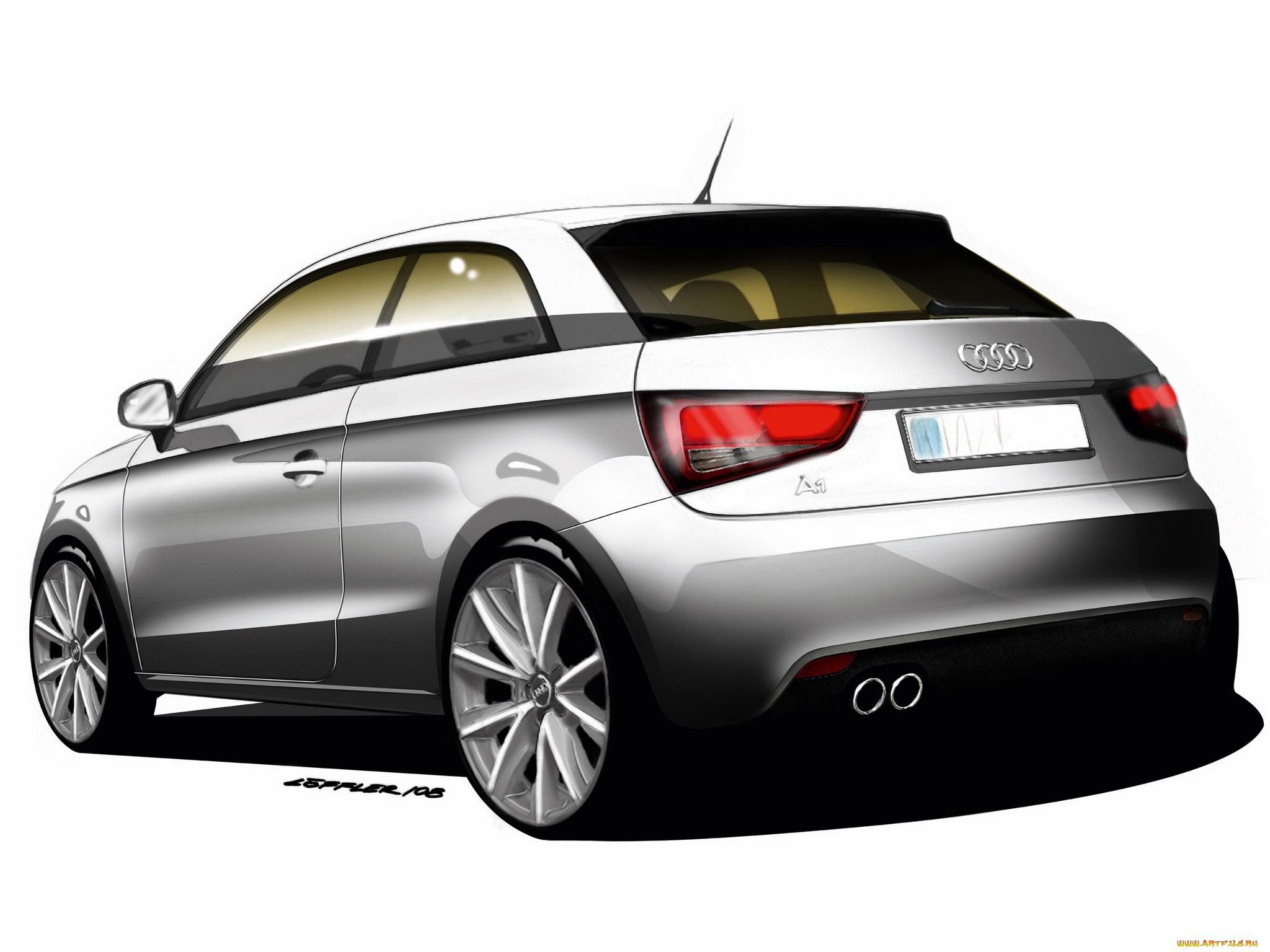 автомобили, рисованные