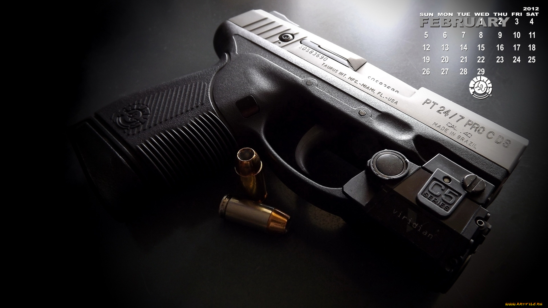 календари, оружие, пистолет, пули