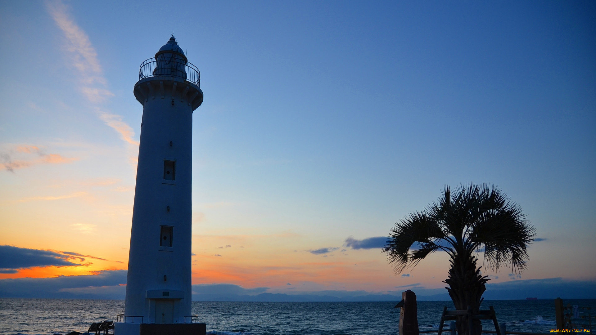 природа, маяки, закат