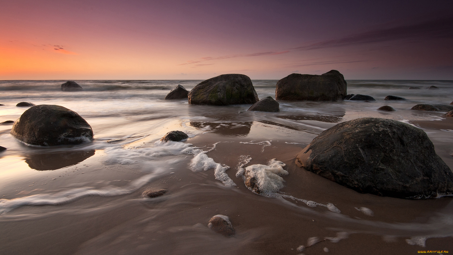 природа, побережье, камни, вода
